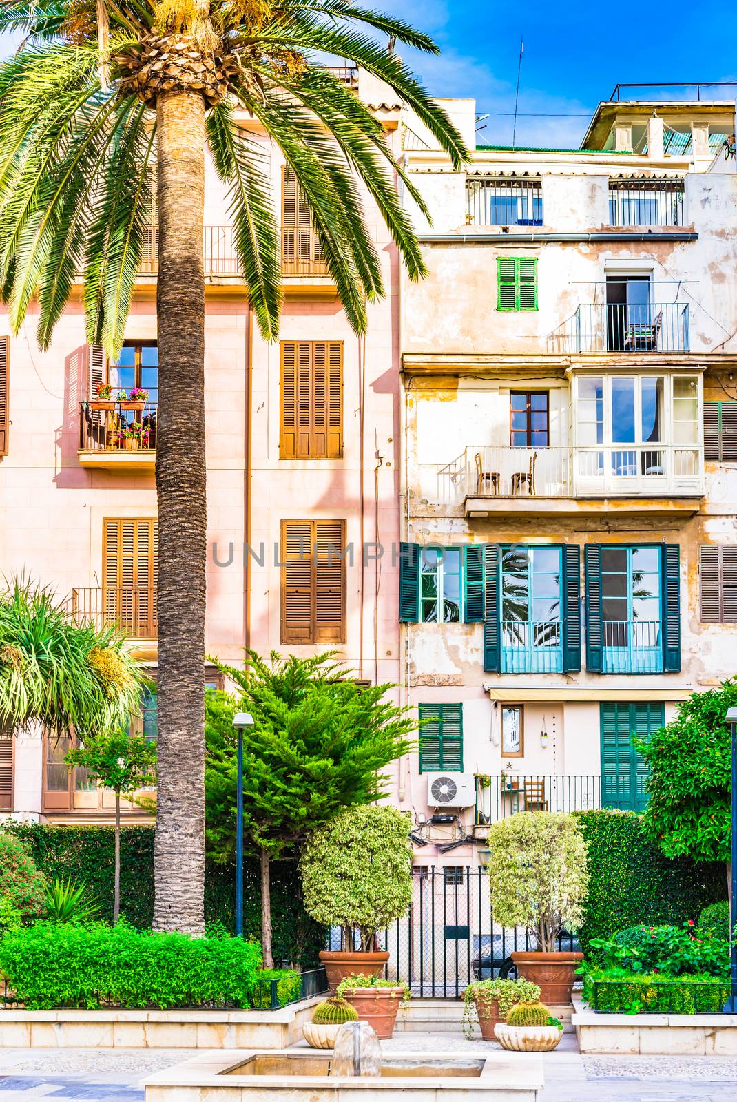 View of Palma de Mallorca old town, Spain Balearic islands