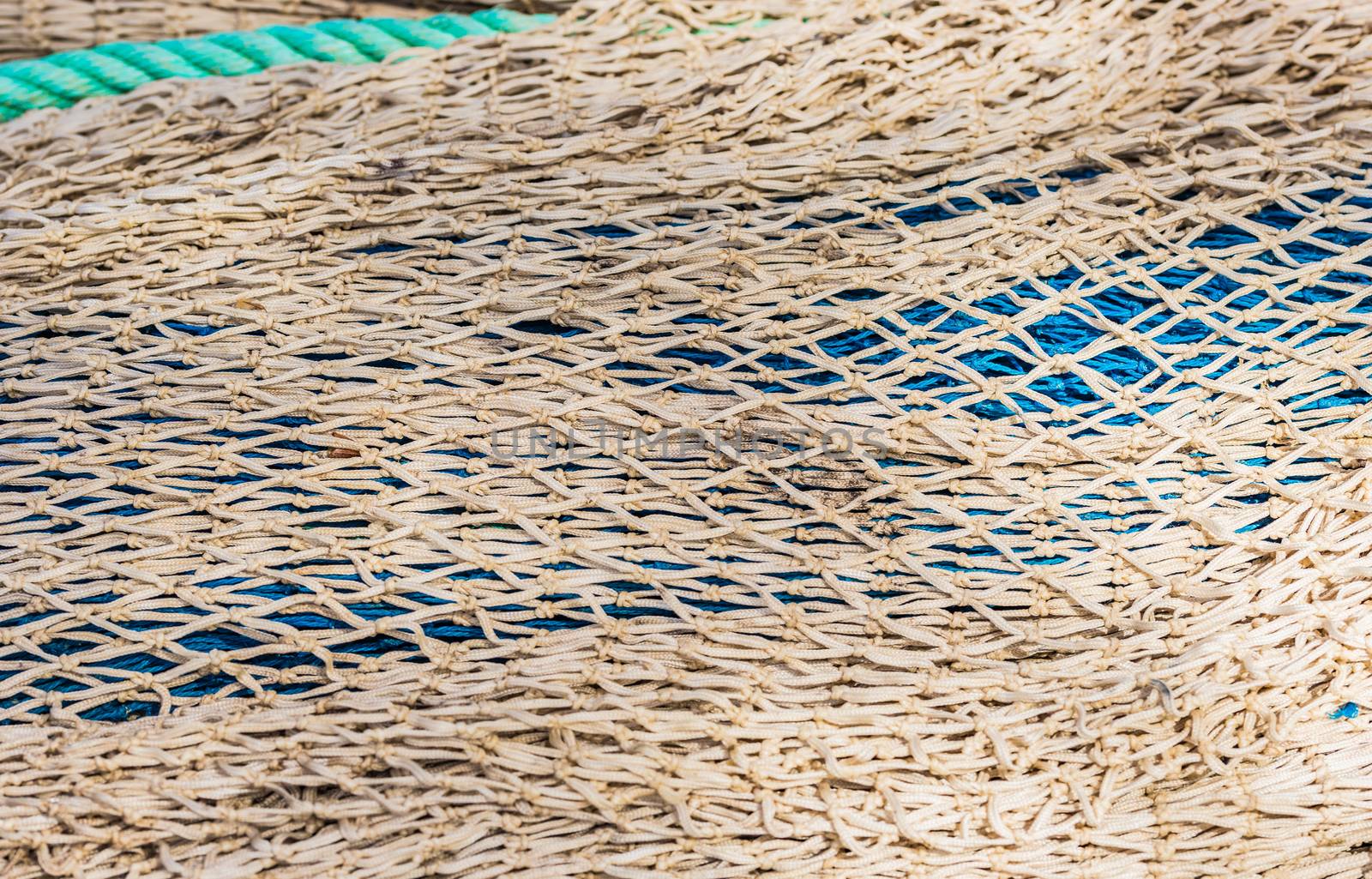 Close-up of fish net pattern, maritime background texture