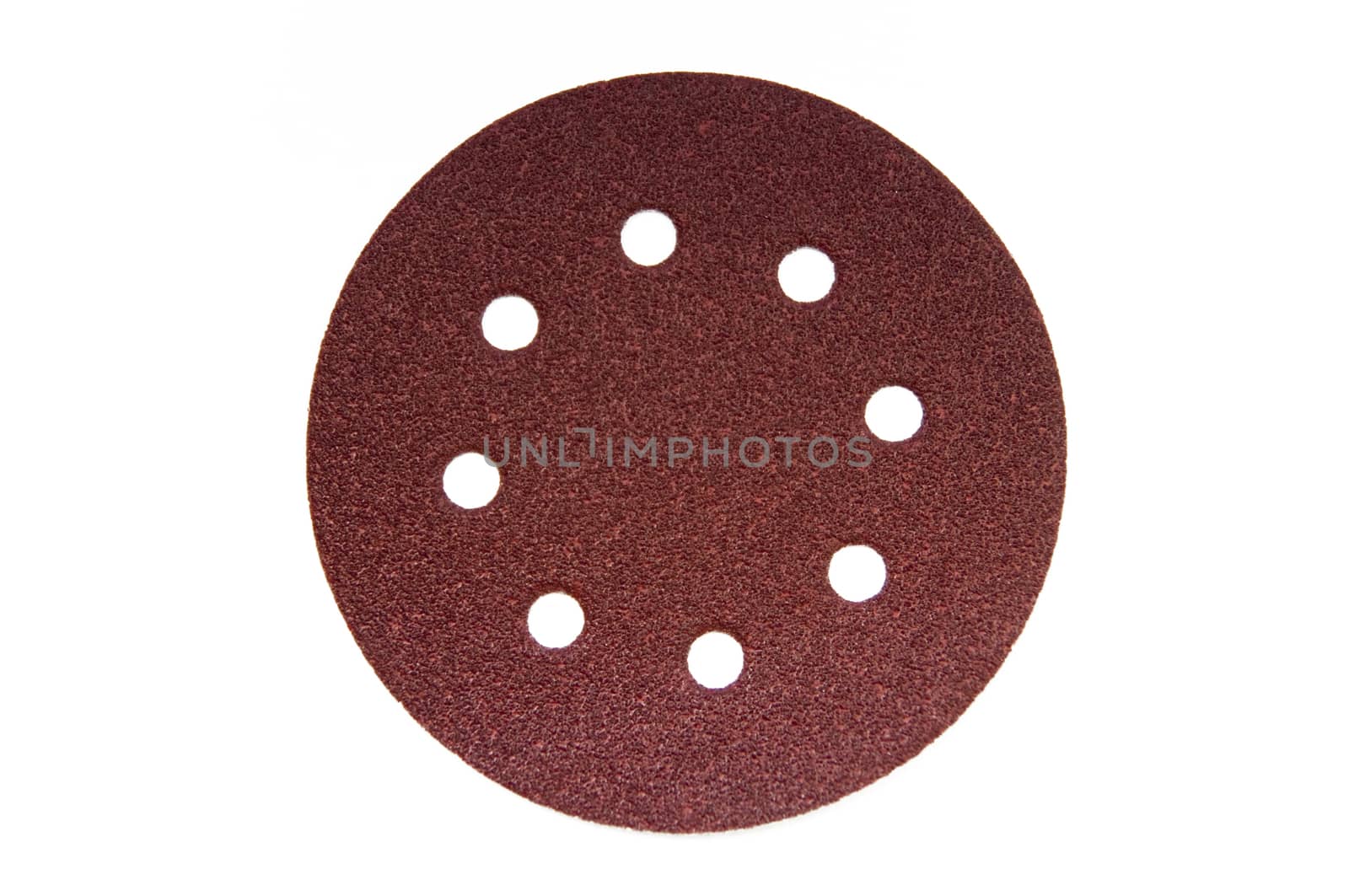 sandpaper with holes isolated on white background