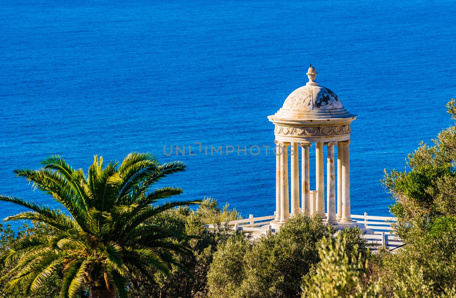 Idyllic view of the Temple of Son Marroig on Mallorca, Spain