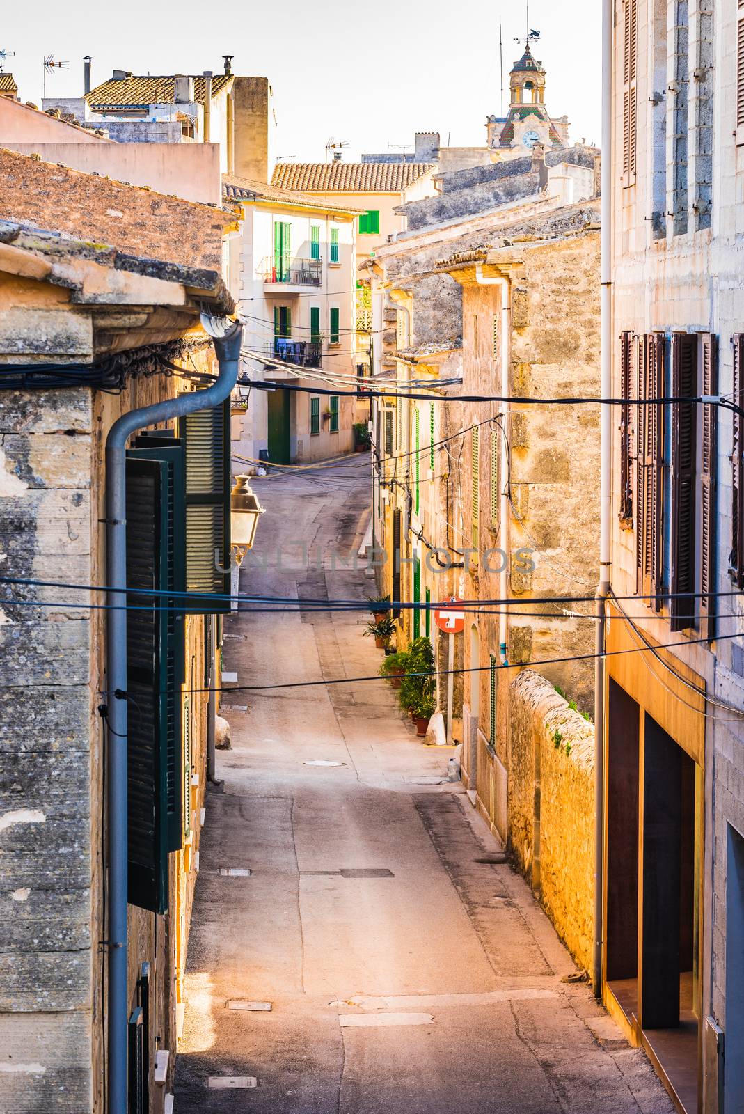 Street in the old town of Alcudia 

on Majorca island, Spain