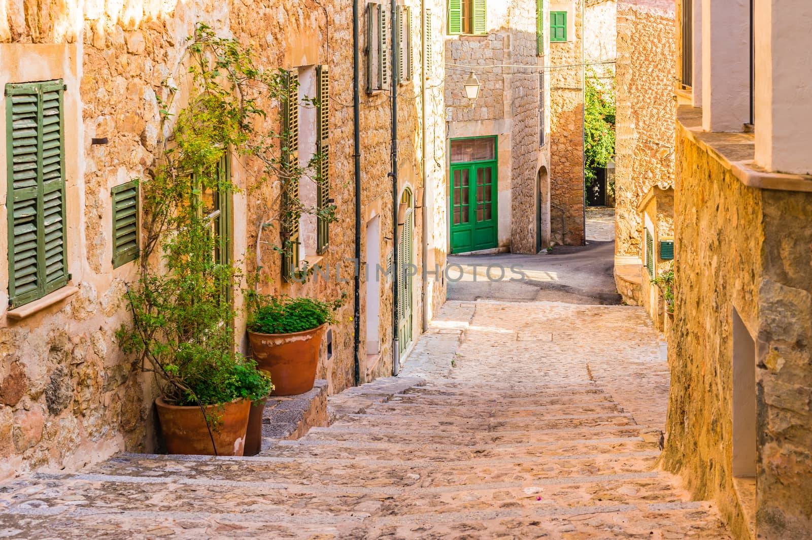 Spain Mallorca, view of the historic village of Deia, Balearic islands