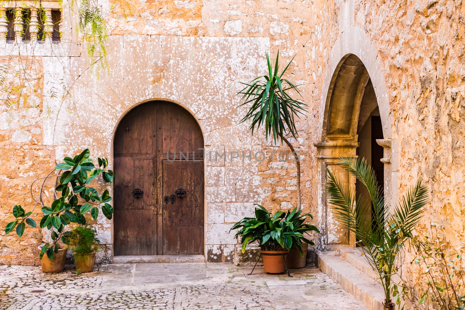 Idyllic view of an patio of mediterranean villa 