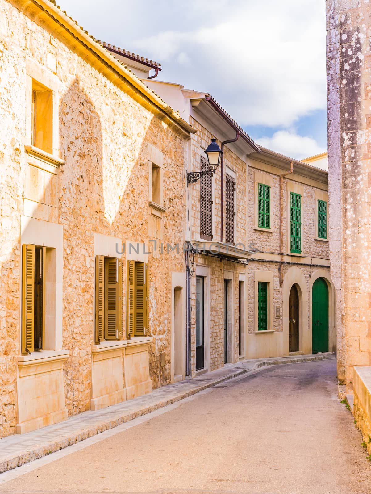 Street in the spanish town Santanyi on Majorca island, Spain