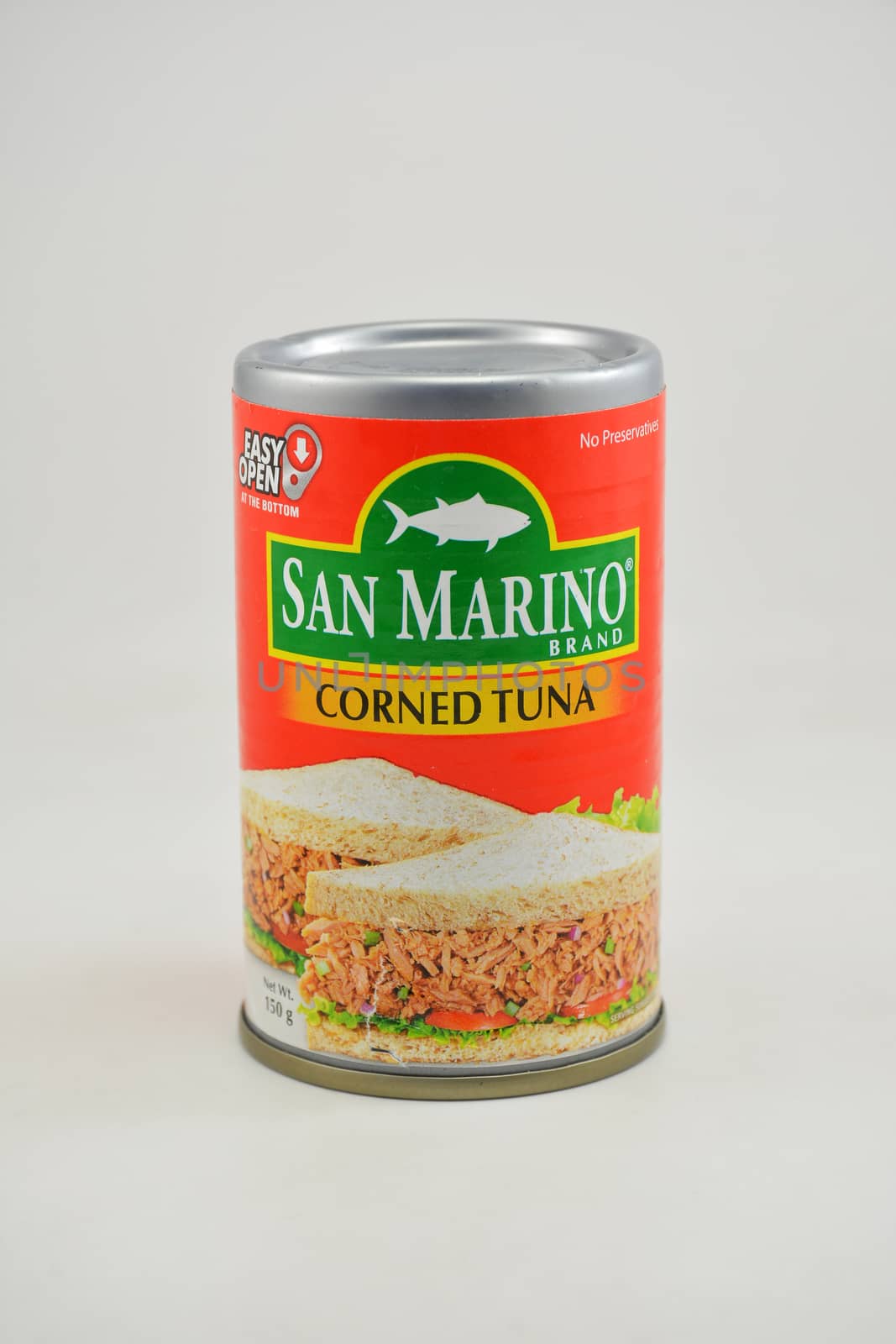 MANILA, PH - JUNE 26 - San Marino corned tuna can on June 26, 2020 in Manila, Philippines.