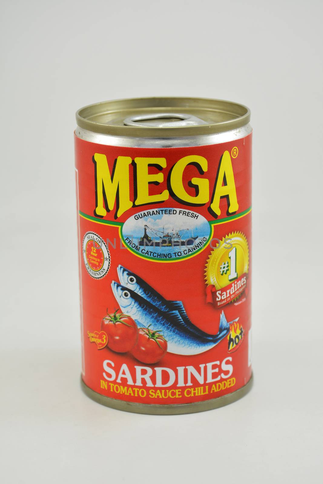 Mega sardines in tomato sauce with chili in Manila, Philippines by imwaltersy