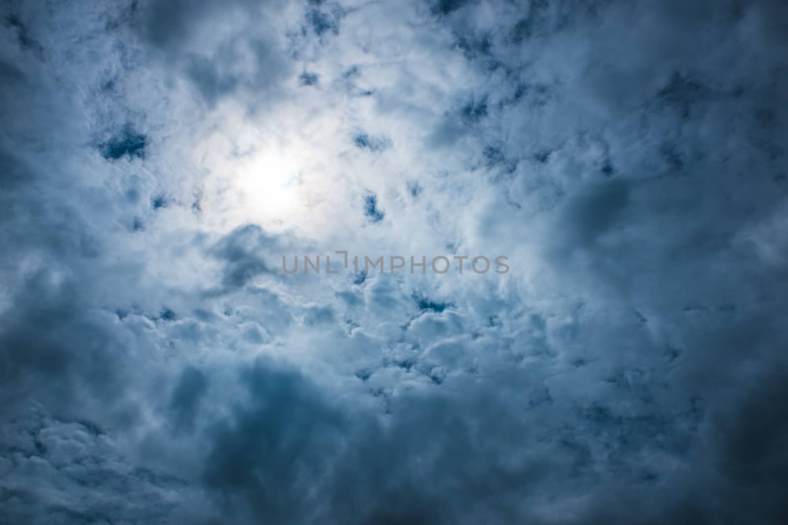 Stormy sky with beautiful middle light and clouds