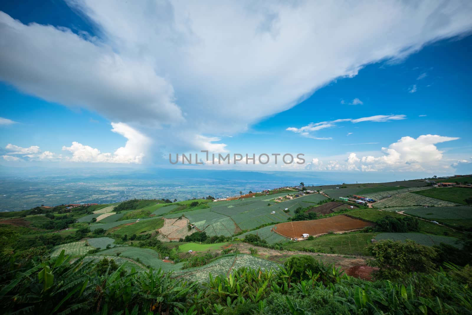 Blurred scenery mountain and blue sky by Buttus_casso