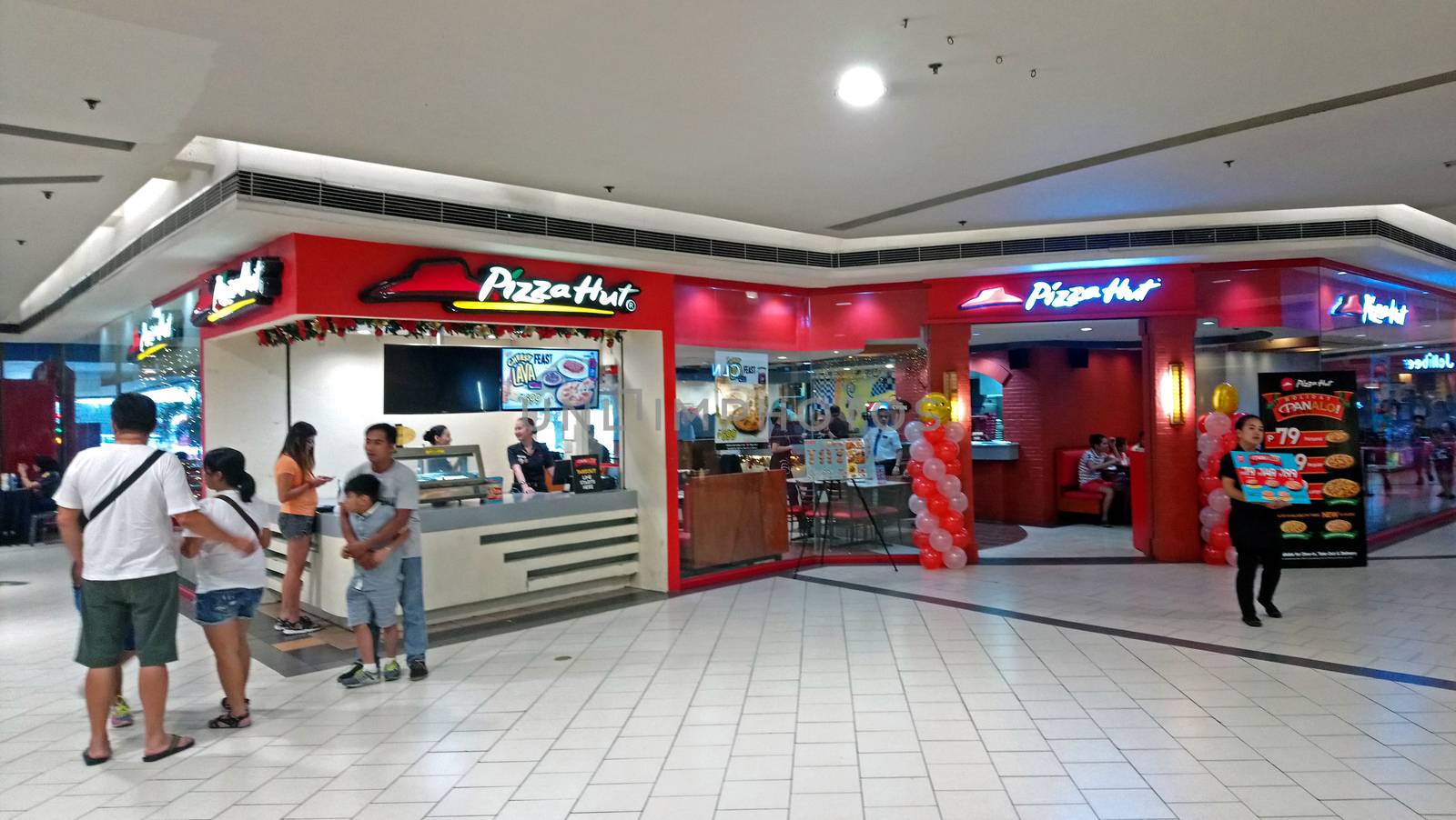 QUEZON CITY - JAN 3 - Pizza hut facade at SM Santa Mesa on January 3, 2017 in Quezon City, Philippines.