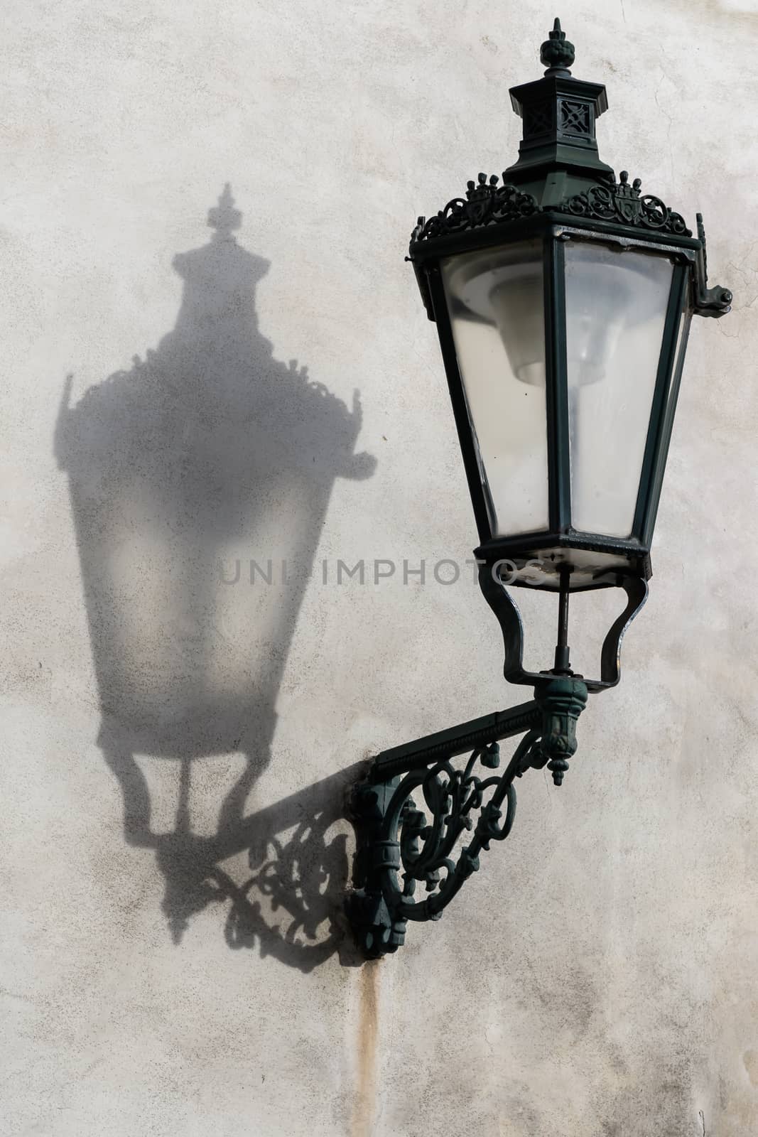 Old street lamps in Prague city