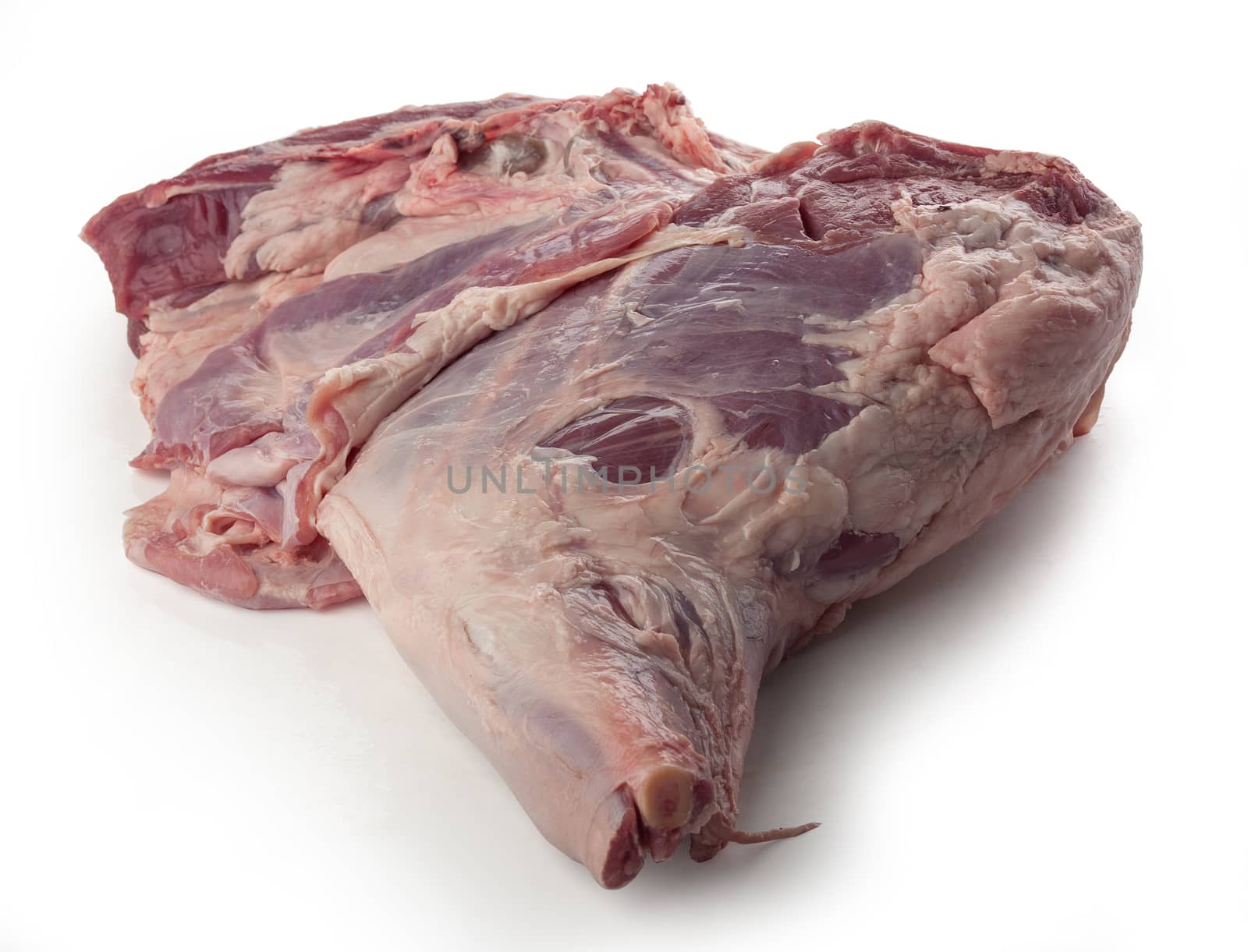 Raw leg of lamb by Angorius