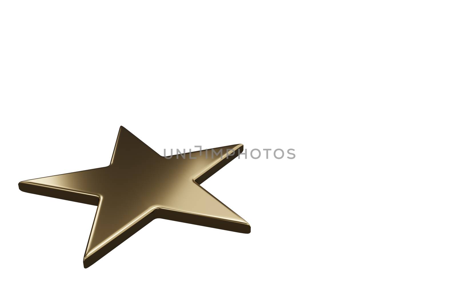Golden stars isolated on white background, star icon. 3D