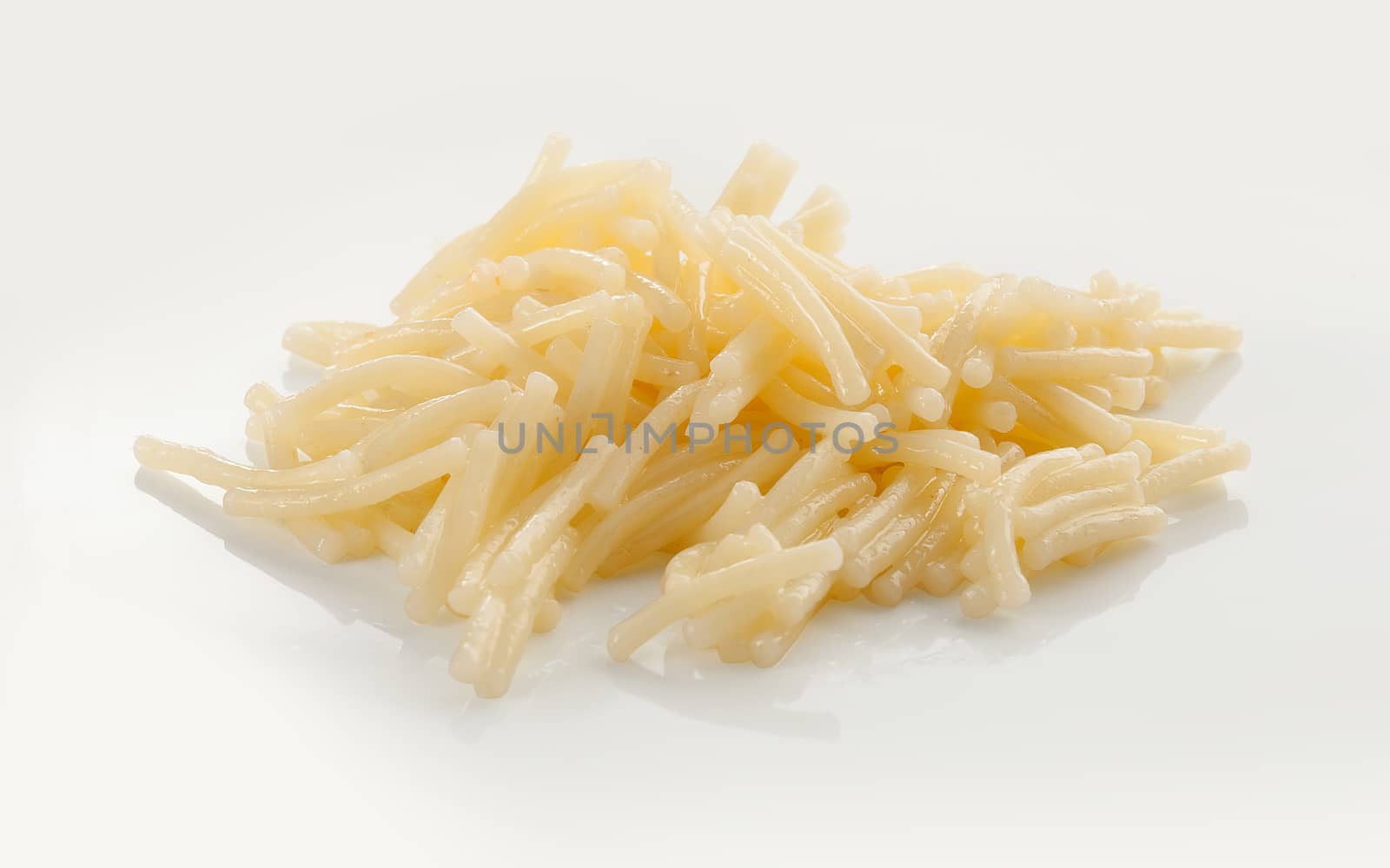 Isolated boiled vermicelli on the white plate