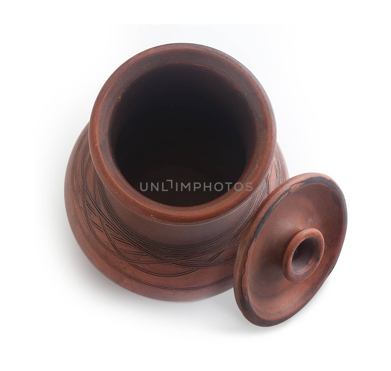 Brown clay jug by Angorius