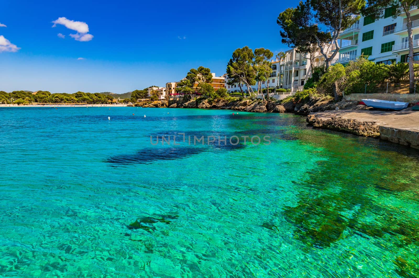 Coastline in Santa Ponca bay, Mallorca island, Spain Mediterranean Sea