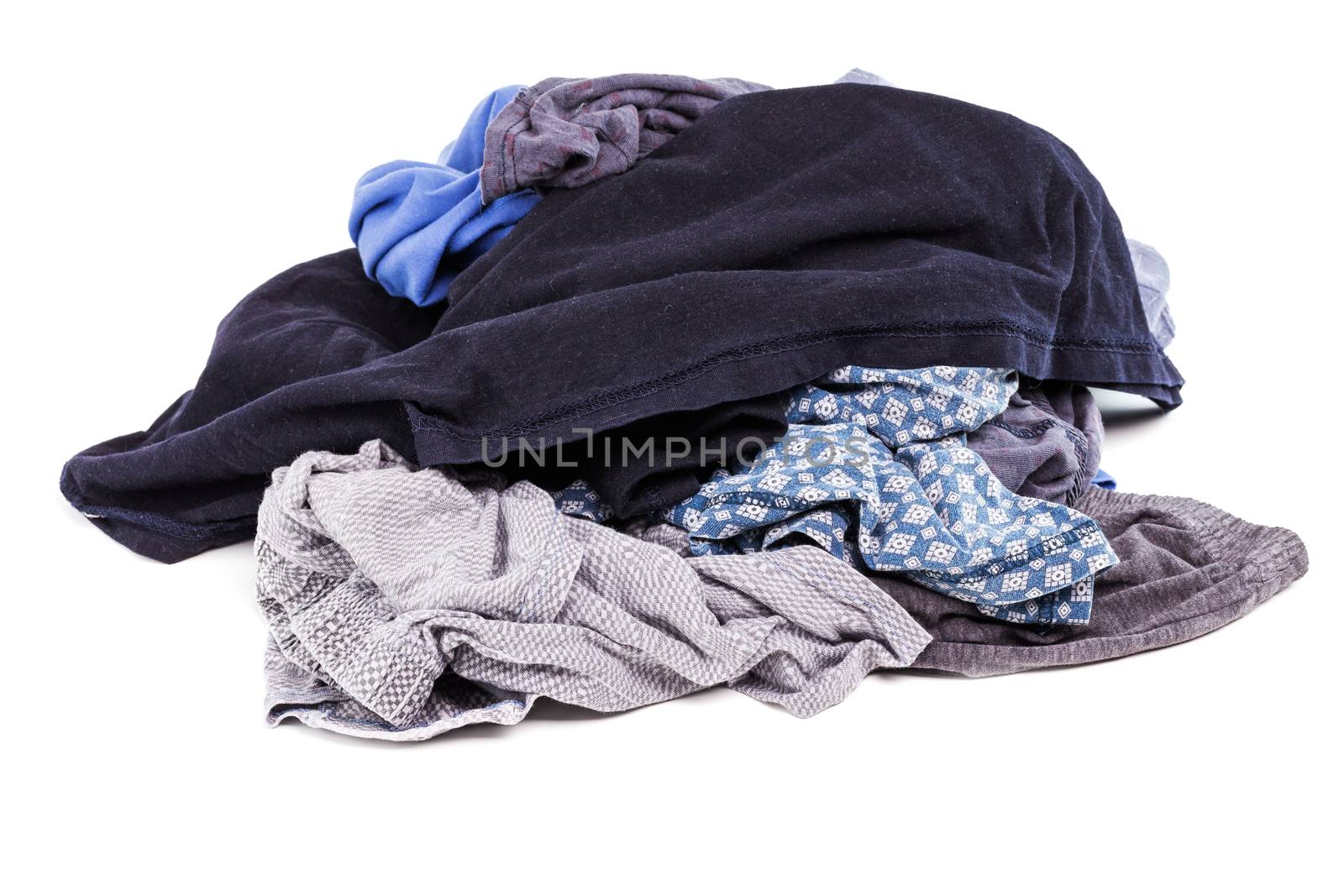 a small pile of clean and dry panties and t-shirts - isolated on white background by z1b