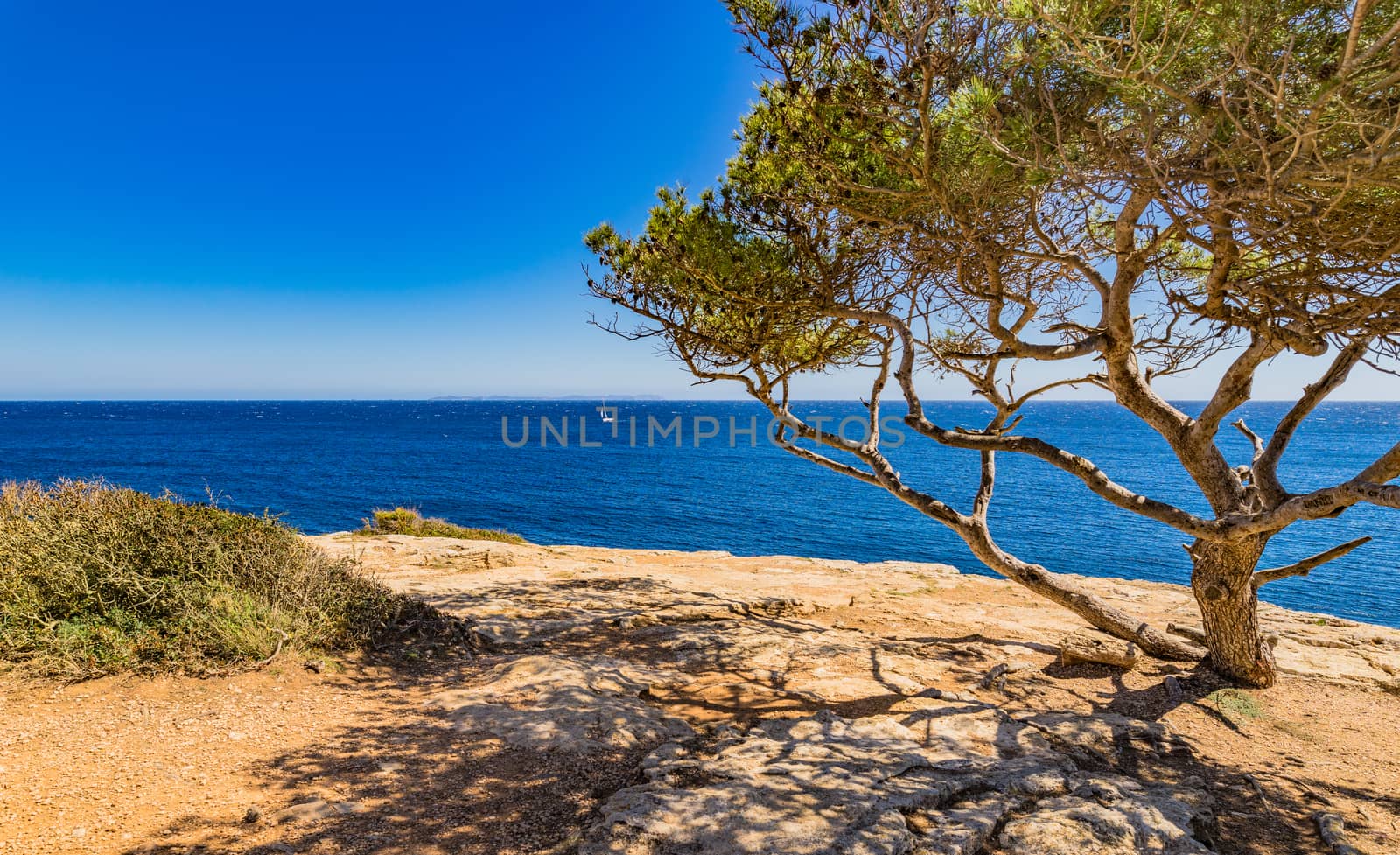 Spain Mediterranean Sea, beautiful sea view at the coast on Mallorca island