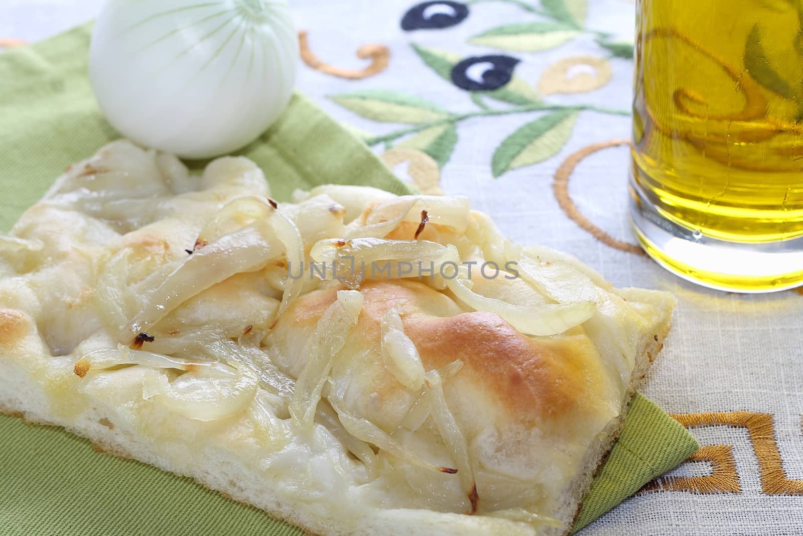 Italian focaccia with onion