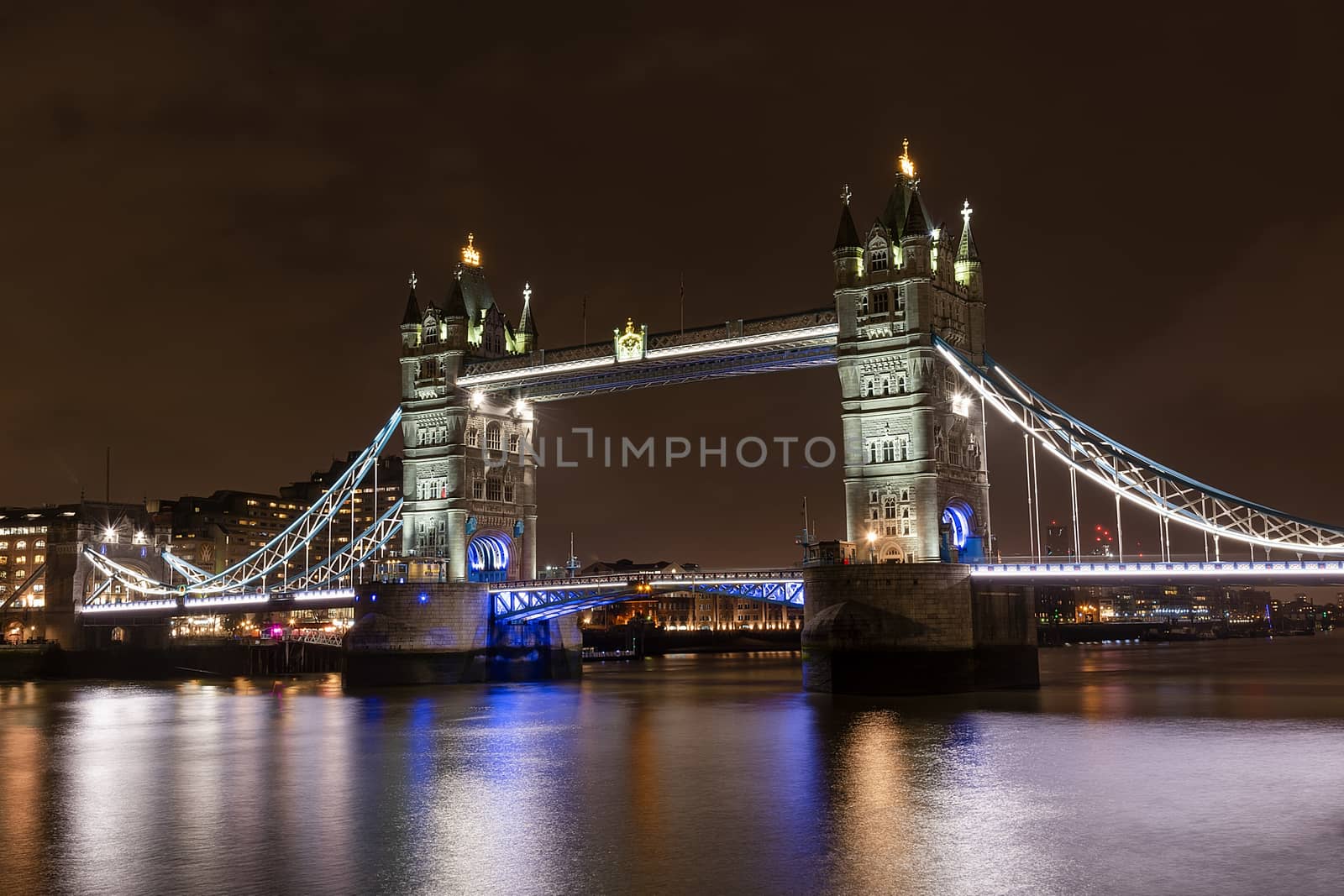 London, UK - Jan 2020: Tower Bridge at night