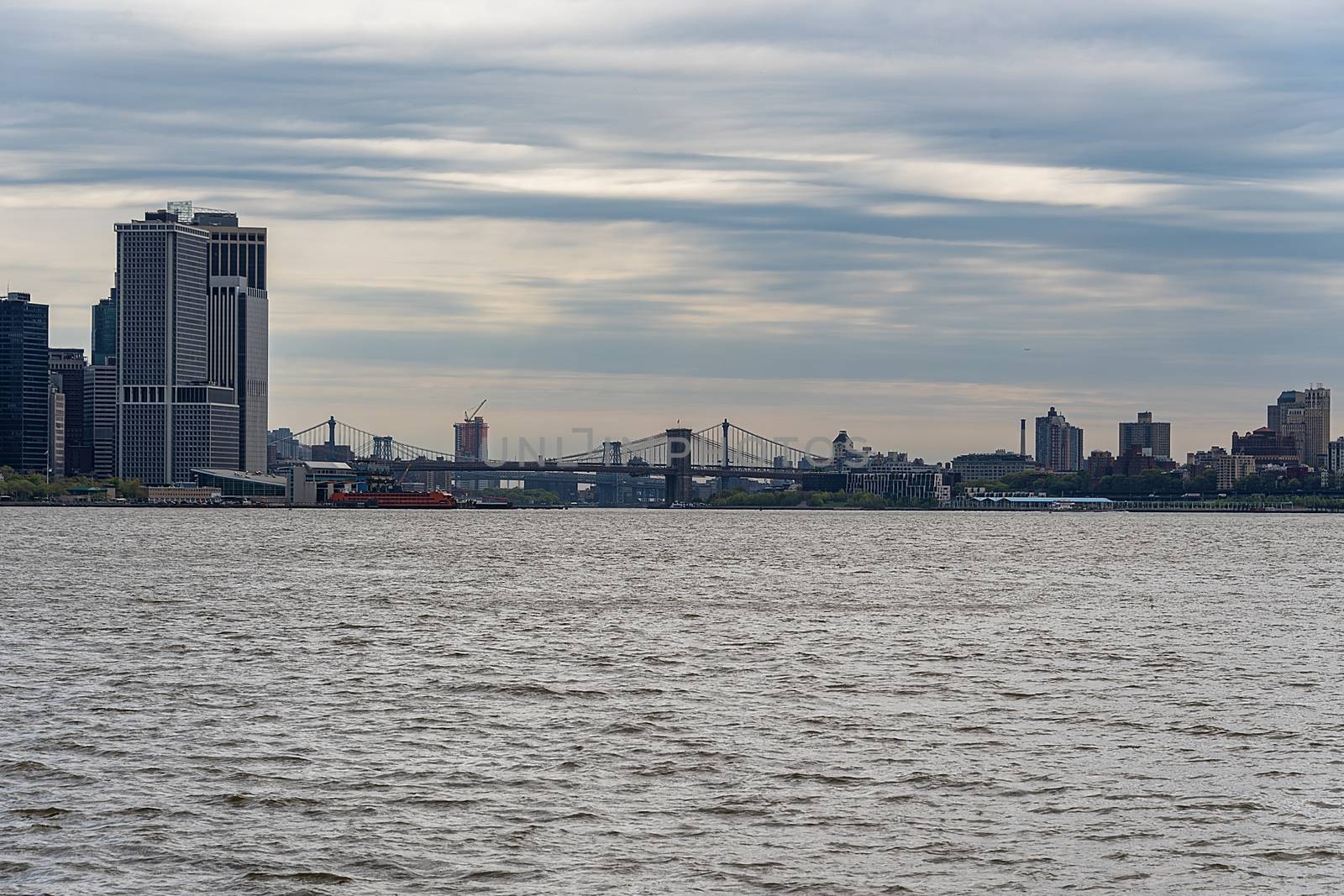 USA, New York, Staten Island - May 2019: Brooklyn and Manhattan bridges