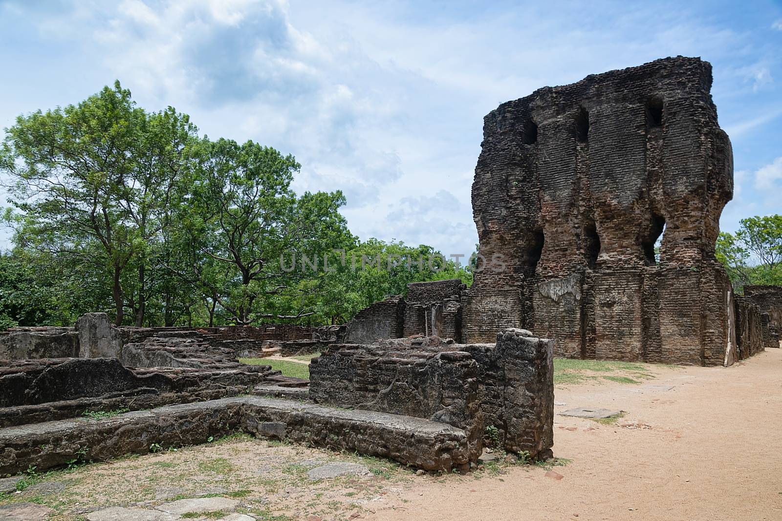 Polonnaruwa, Sri lanka, Sept 2015: Ruins of the Royal Palace