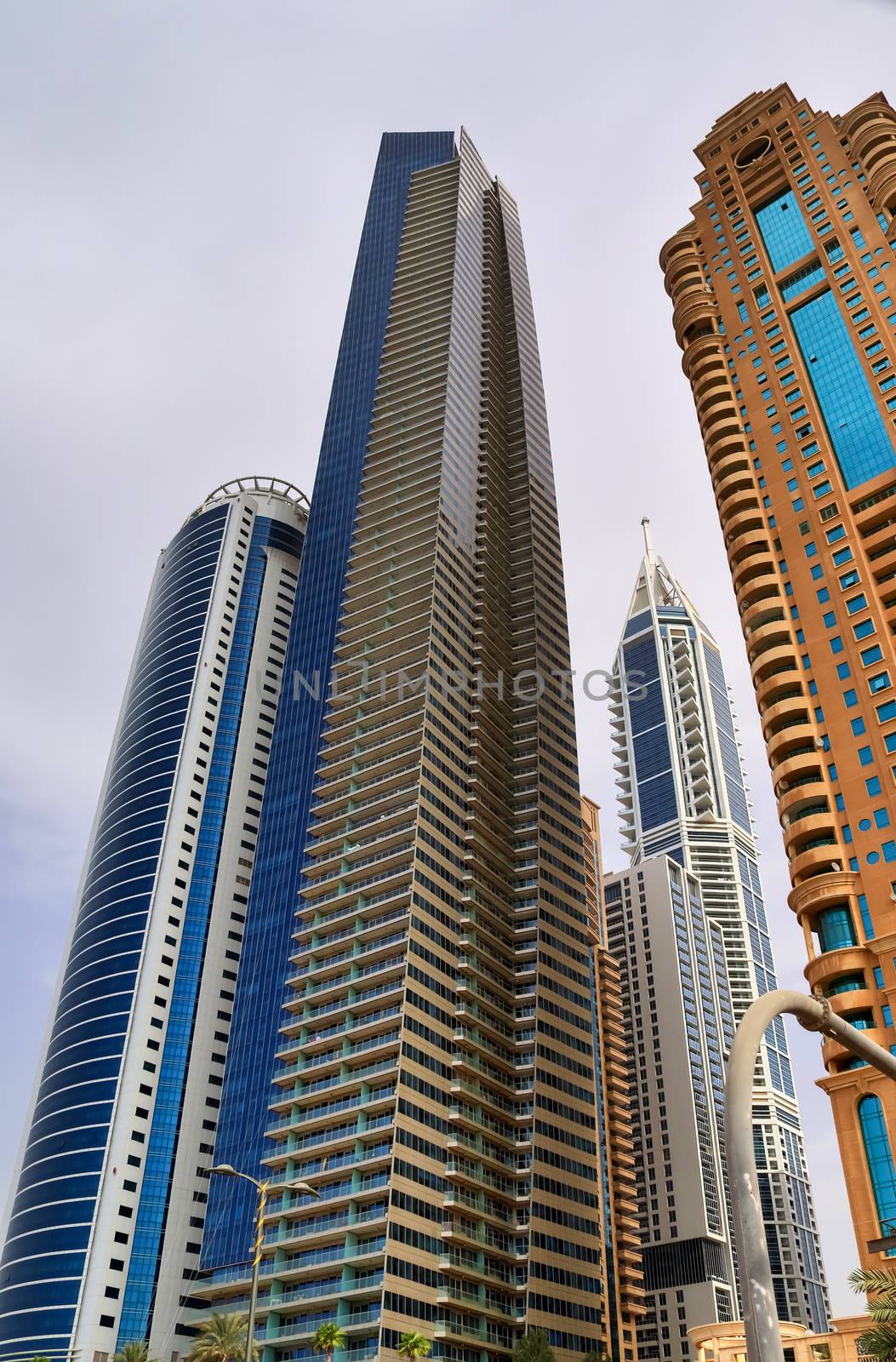 Luxury modern skyscrapers in the center of Dubai city, United Arab Emirates