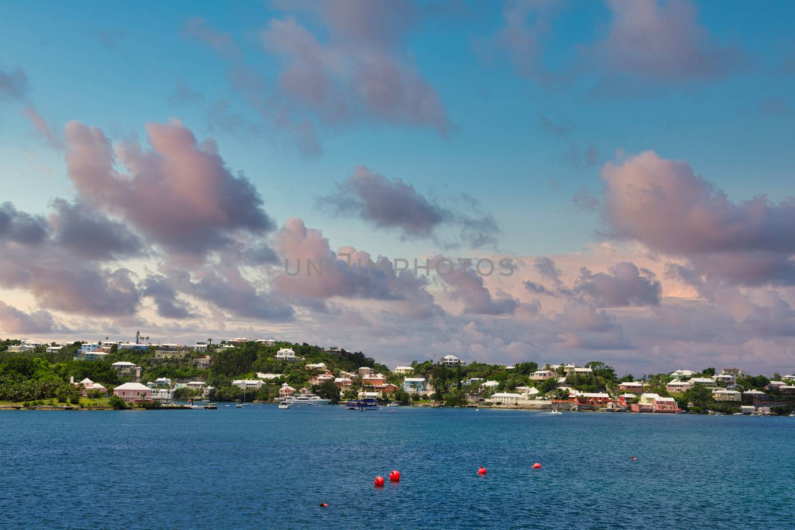 Colorful Homes on the Coast of Bermuda