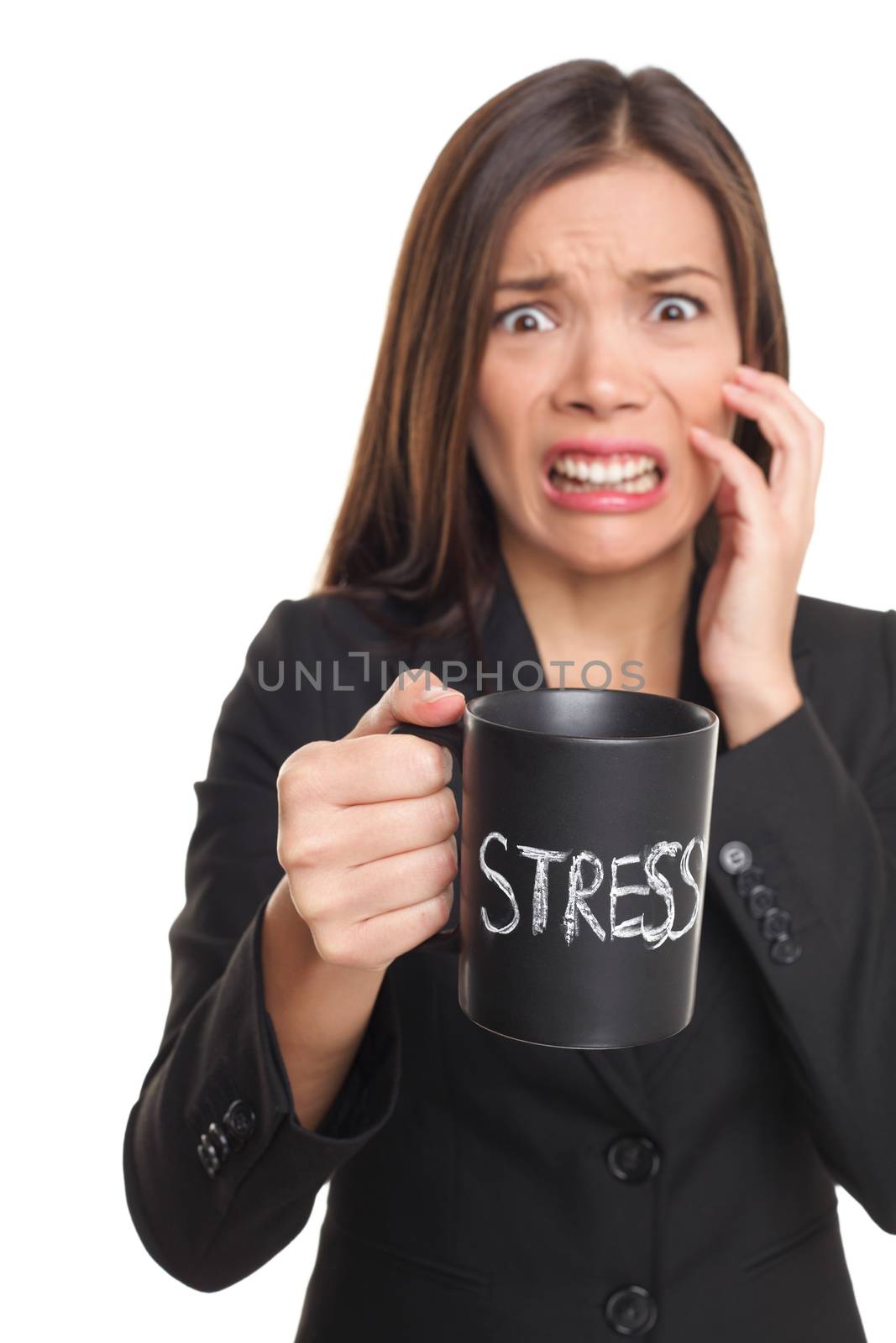 Stress concept - business woman stressed by Maridav