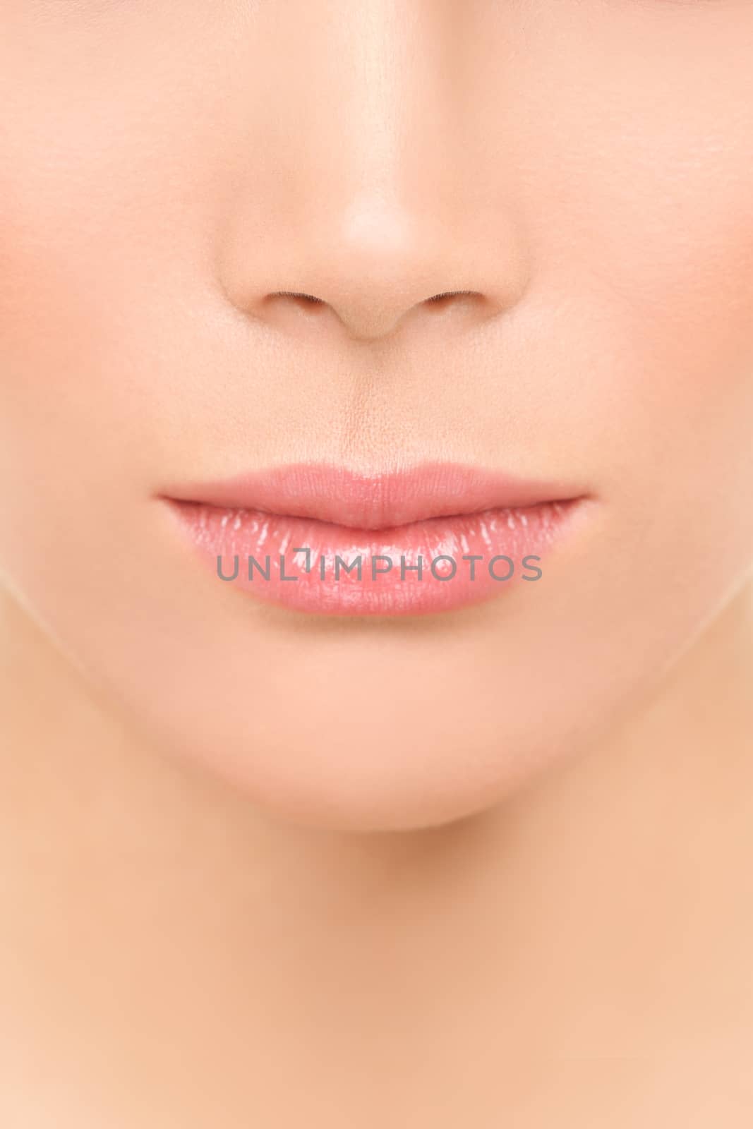 Mouth and nose closeup - beauty face woman by Maridav