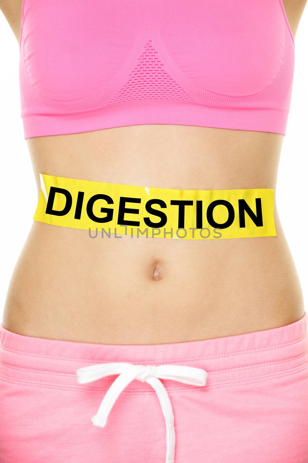 Digestion Conceptual Woman Stomach with Text by Maridav