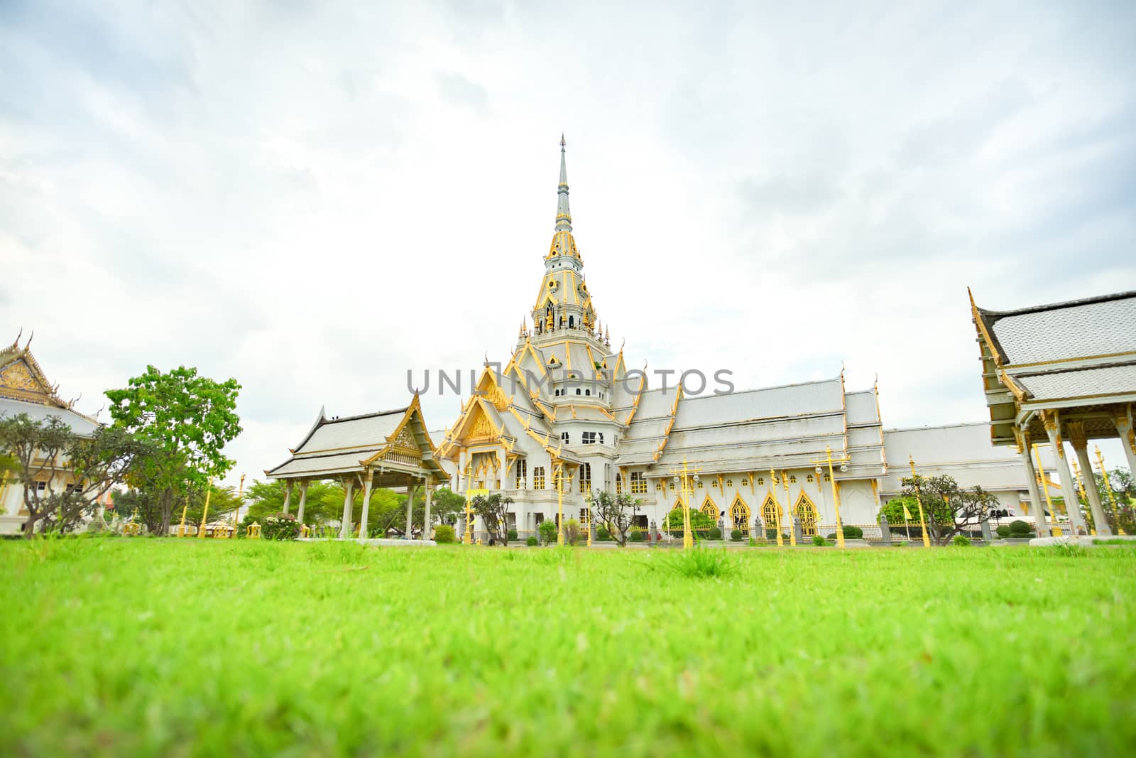 Gorgeous temple Wat Sothonwararam in Chachoengsao Province, Thailand.