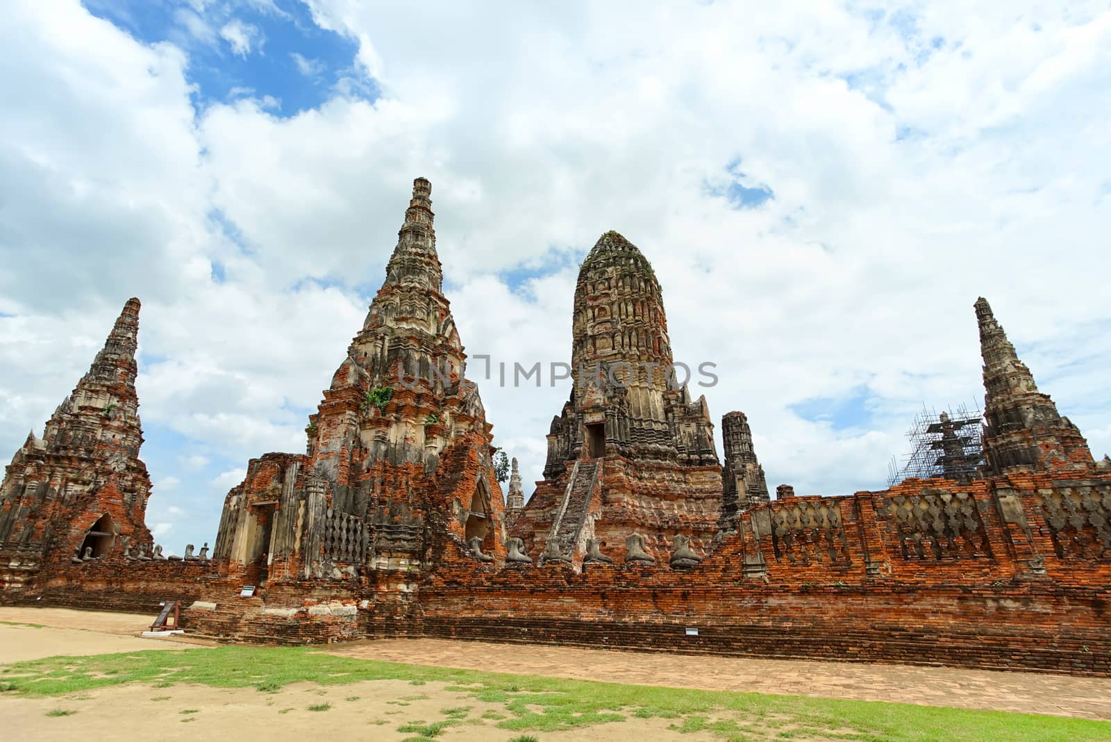 Old pagoda in Chaiwatthanaram temple in Ayutthaya province, Thailand.