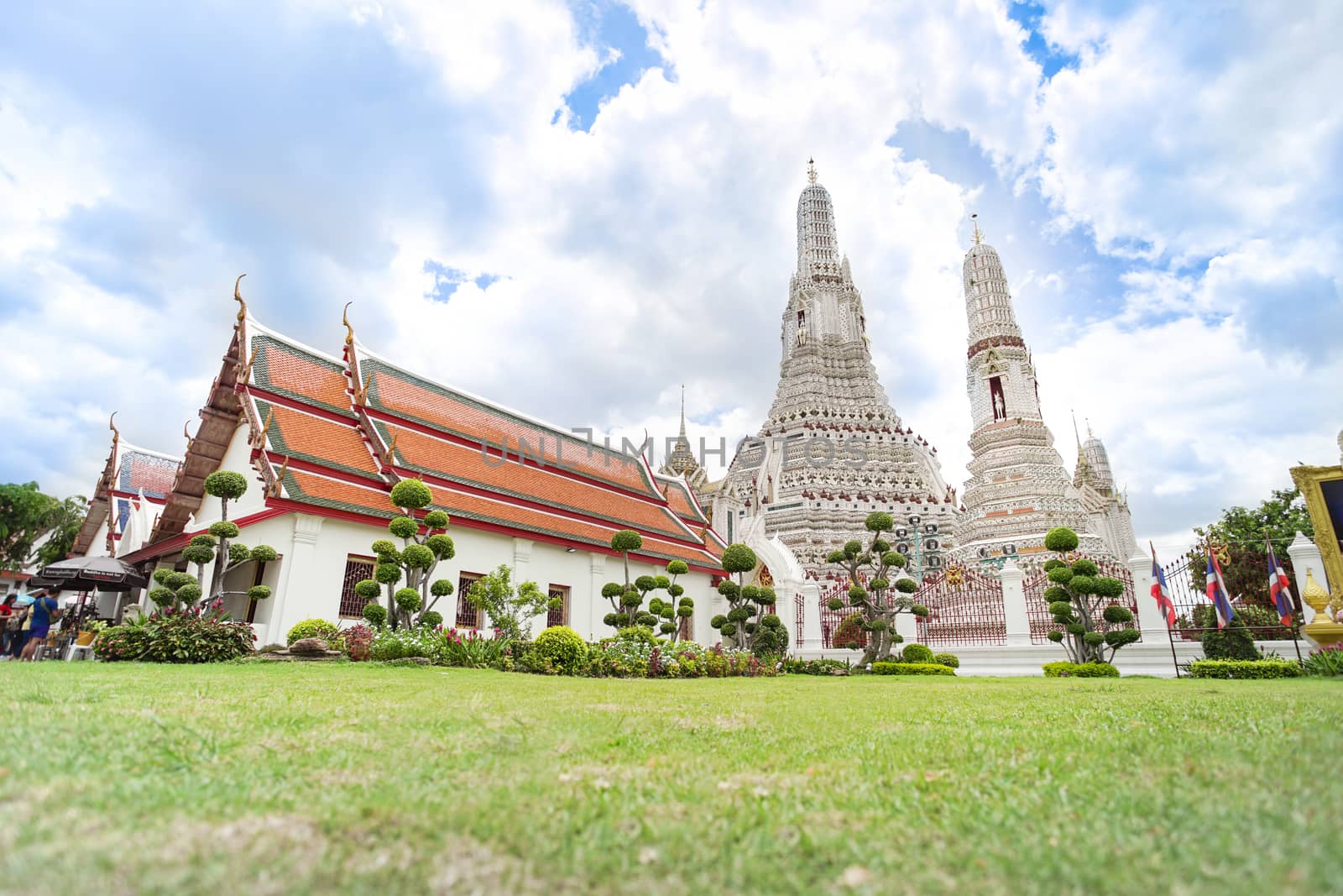 Bangkok, Thailand - September 2, 2018: Wat Arun or Temple of dawn in Bangkok, Thailand. This temple is the world famous so many tourists had been visited everyday.