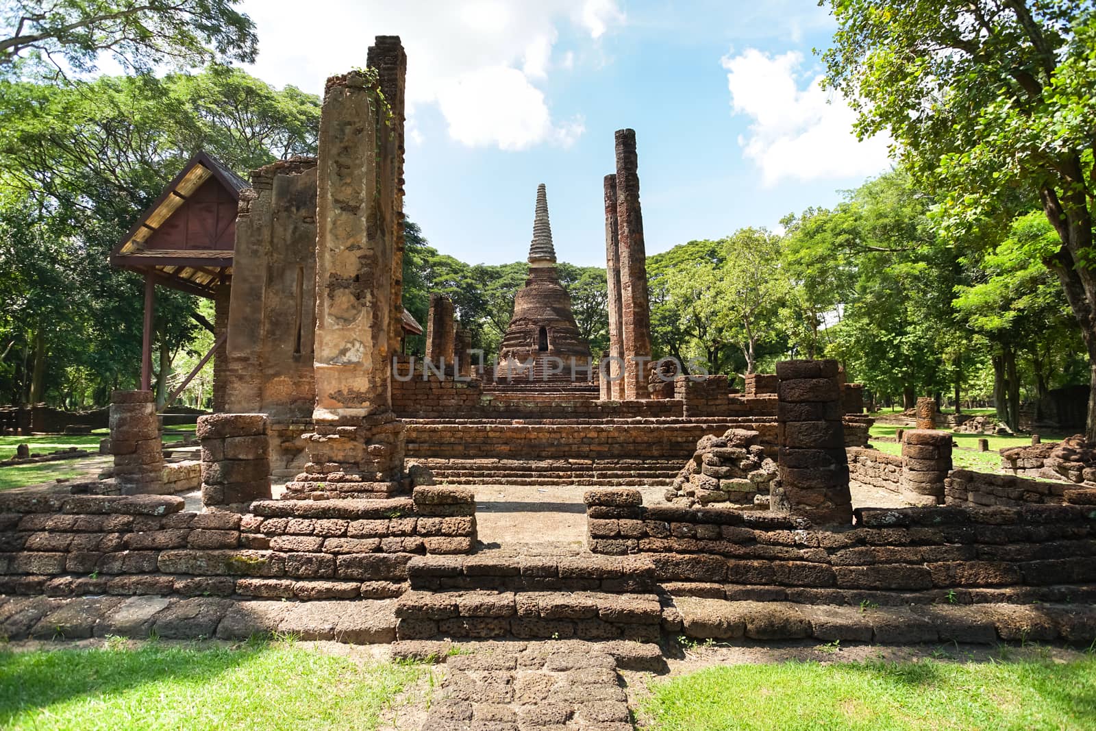 UNESCO World Heritage site Wat Nang Phaya in Si Satchanalai Historical Park, Sukhothai, Thailand.