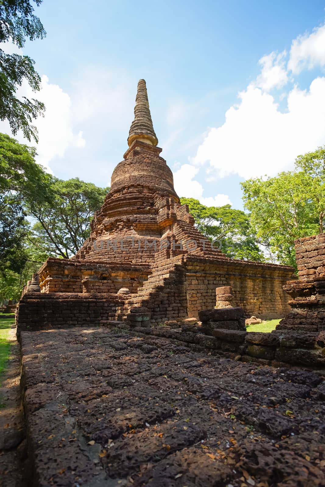 UNESCO World Heritage site Wat Nang Phaya in Si Satchanalai Historical Park, Sukhothai, Thailand.