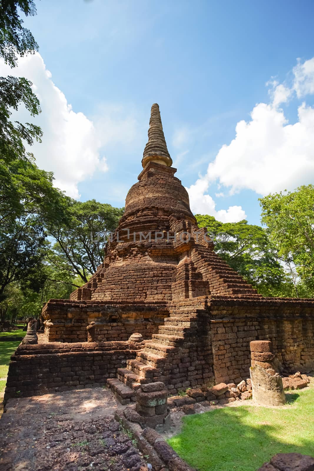 UNESCO World Heritage site Wat Nang Phaya in Si Satchanalai Historical Park, Sukhothai, Thailand.