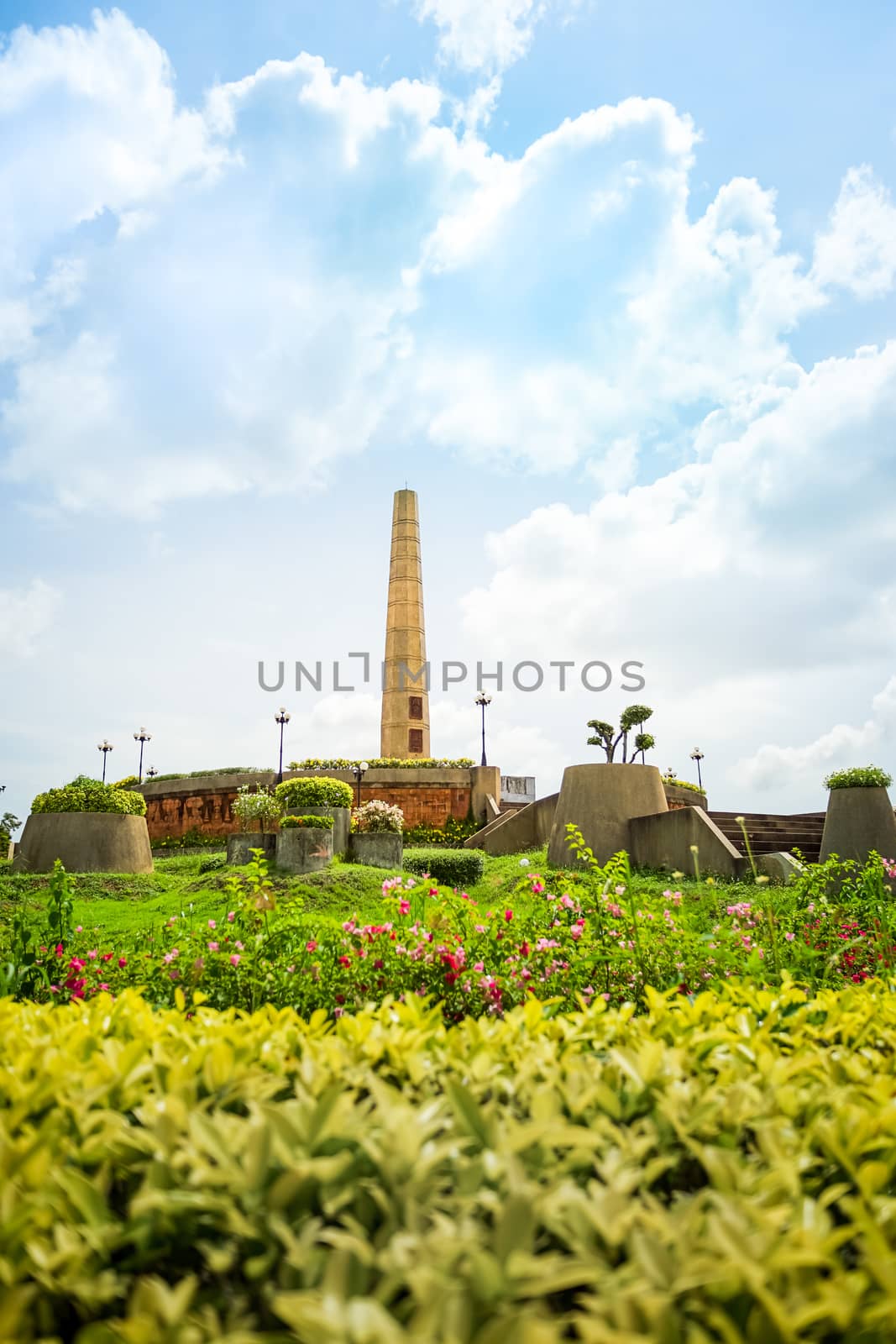 Old Mill statue in The Royal-initiated Pak Phanang River Basin Development Project, Nakhon Si Thammarat, Thailand.