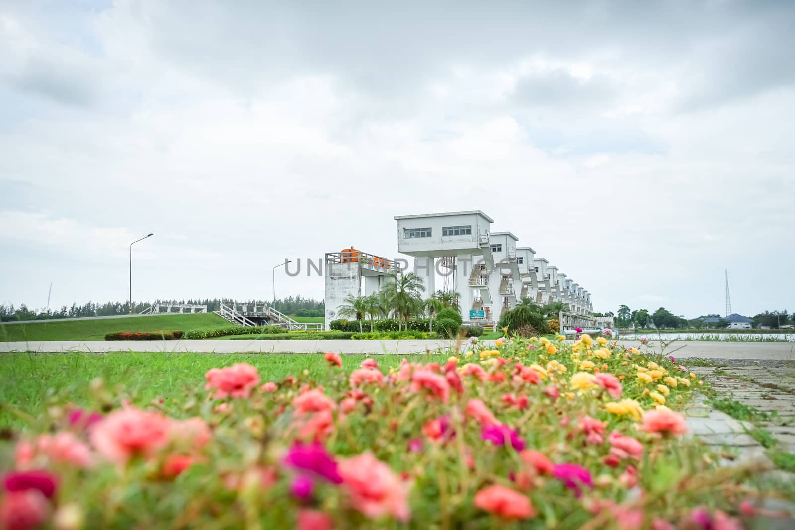 Uthokwipat Prasit floodgate in Pak Phanang, Nakhon Si Thammarat, Thailand.