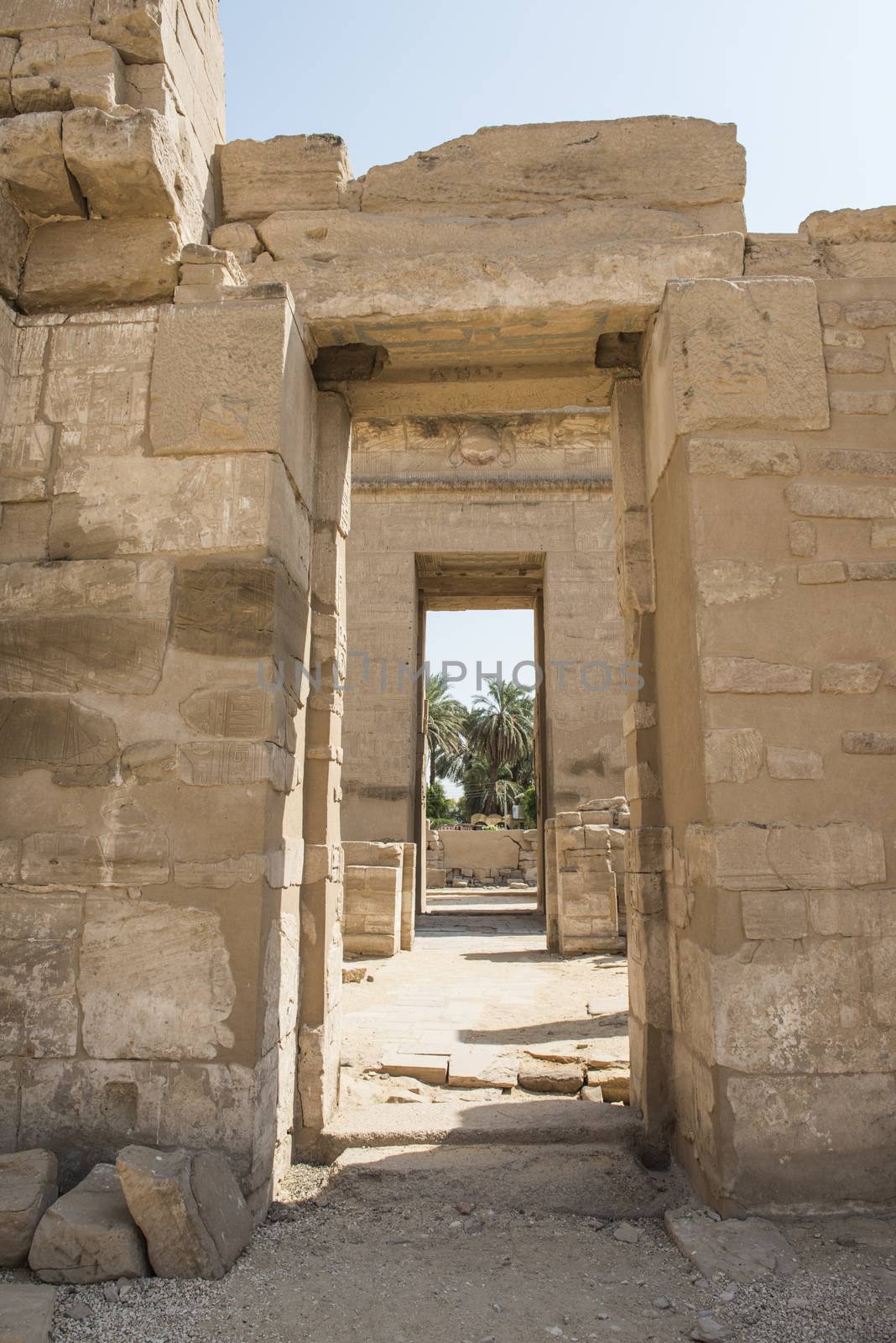 Syrian gate entrance to the temple at Medinat Habu in Luxor