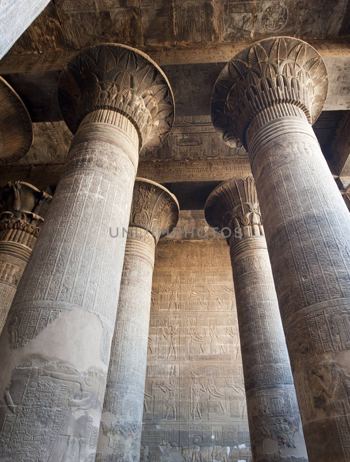 Columns in an ancient egyptian temple by paulvinten