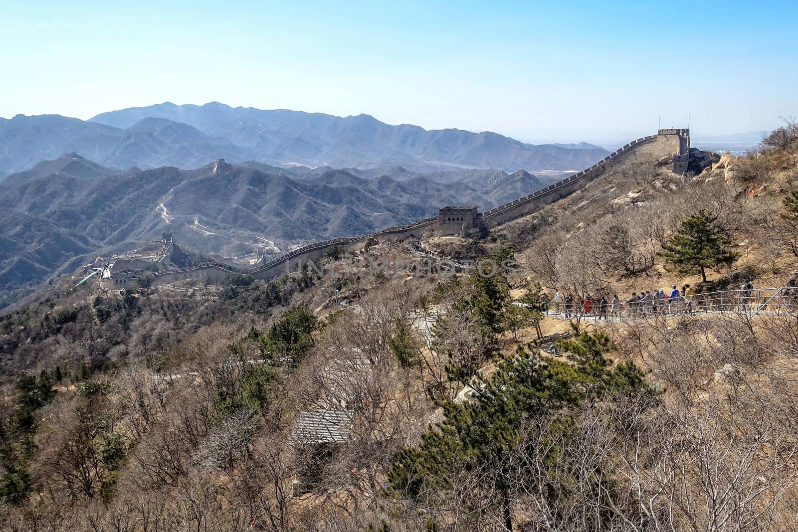 Great Chinese wall in the mountains near Beijing