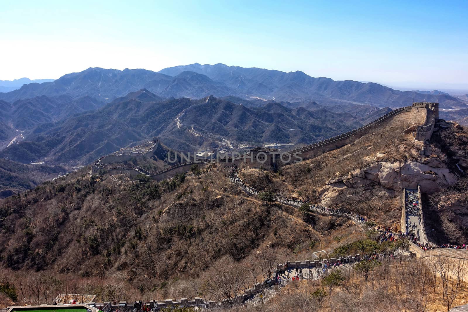 Great Chinese wall in the mountains near Beijing