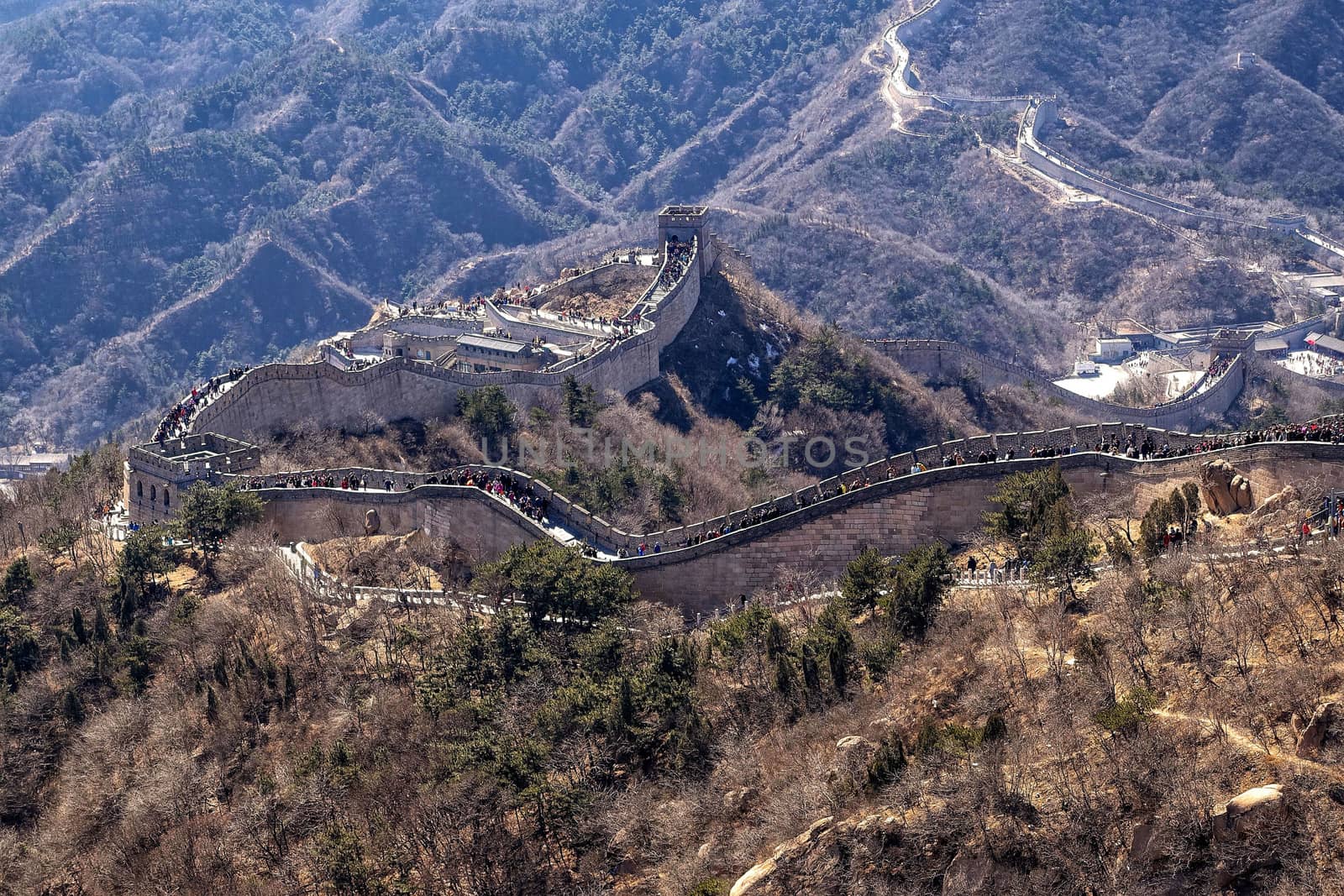 Great Chinese wall in the mountains near Beijing
