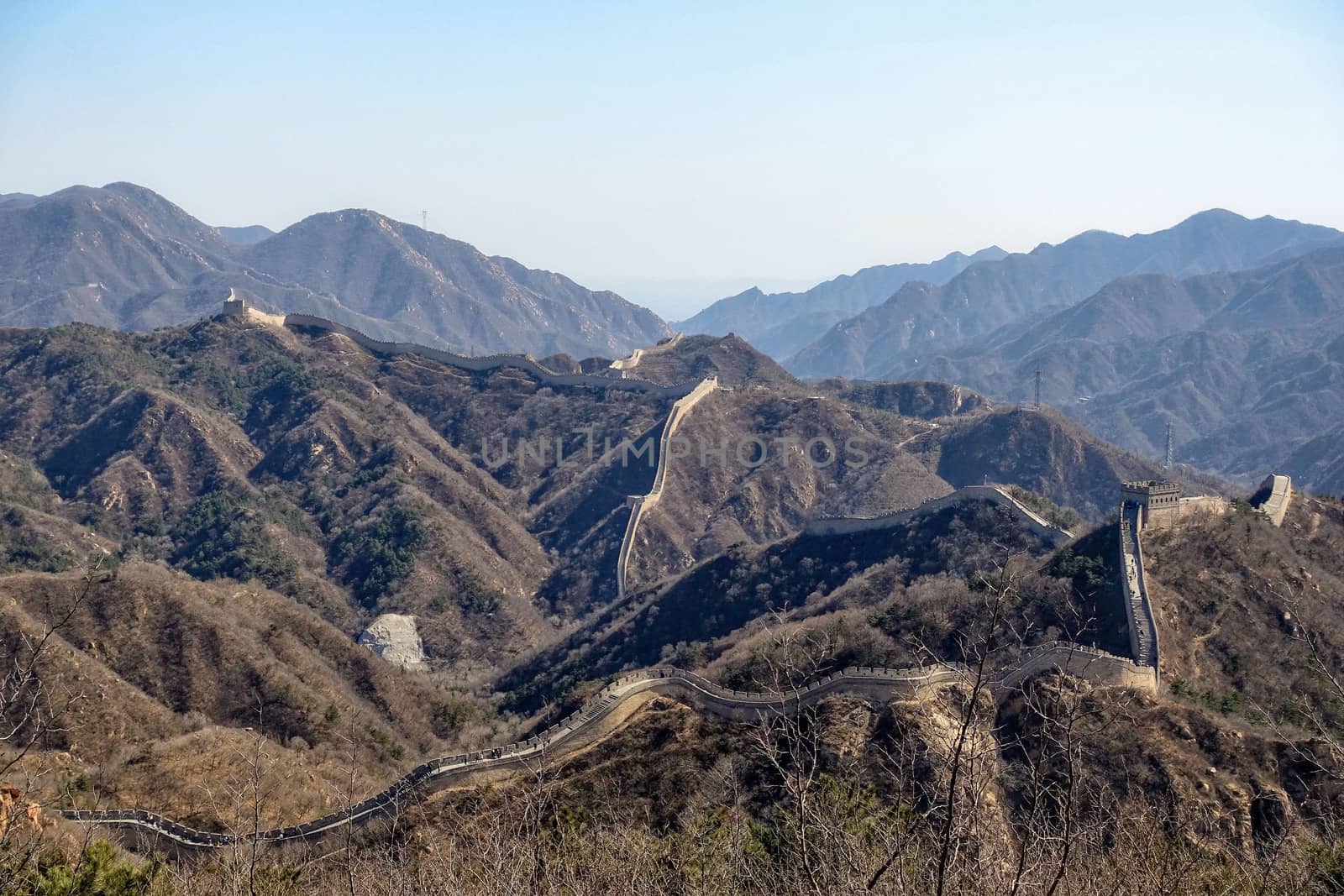 The Great Wall is generally built along an east-to-west line across the historical northern borders of China.
