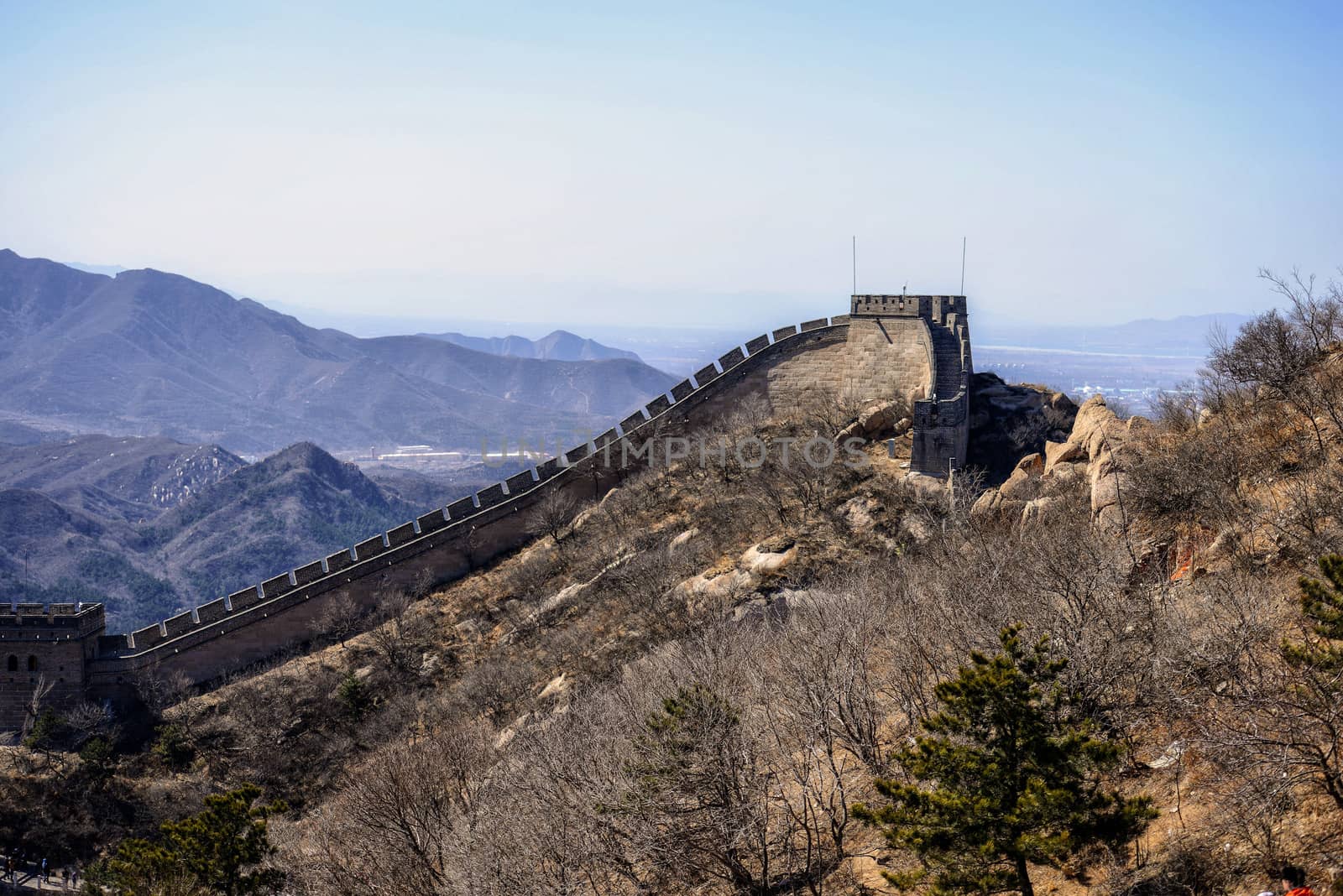 Great Chinese wall in the mountains near Beijing