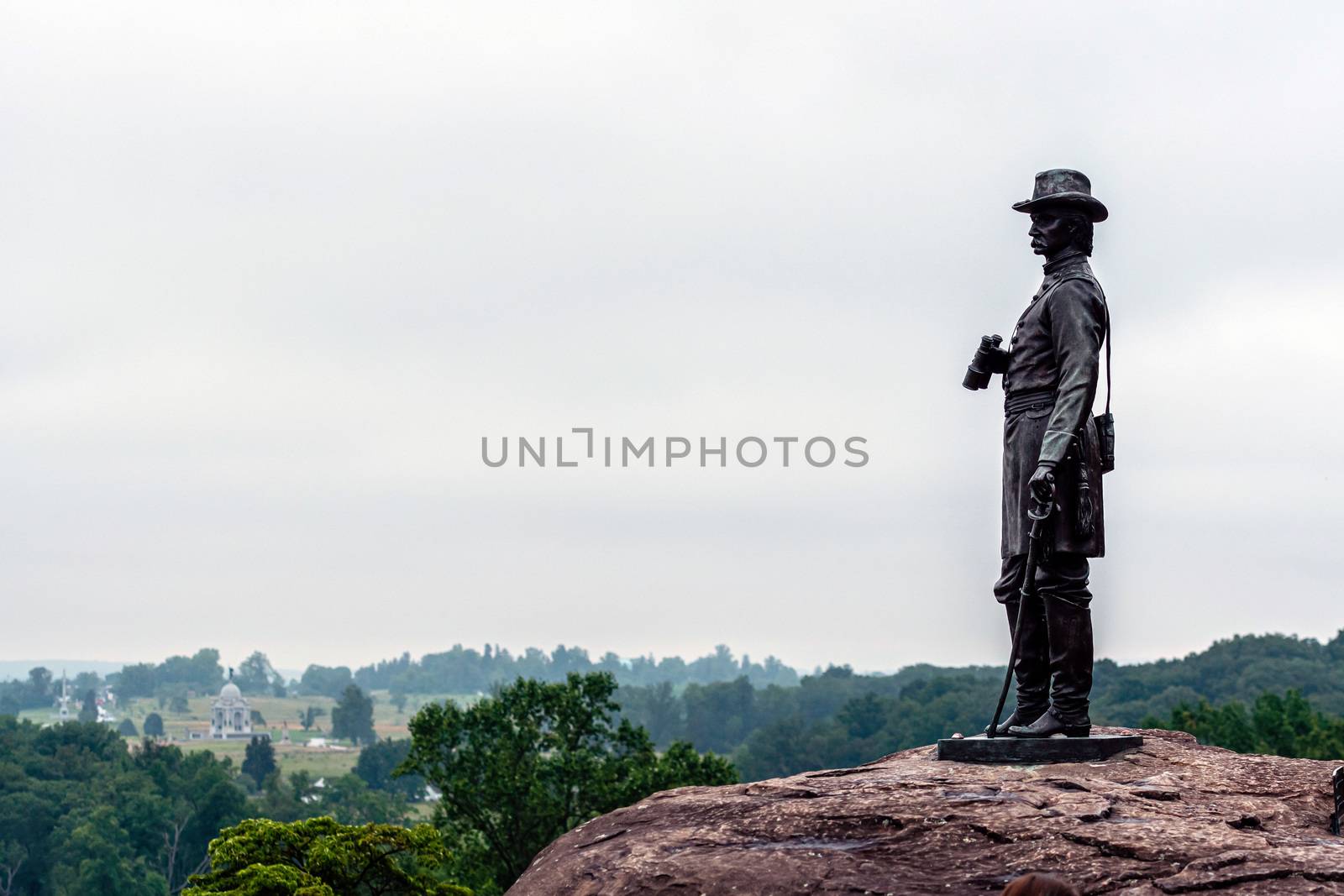 General Warren from Little Round Top in Gettysburg, Pennsylvania
