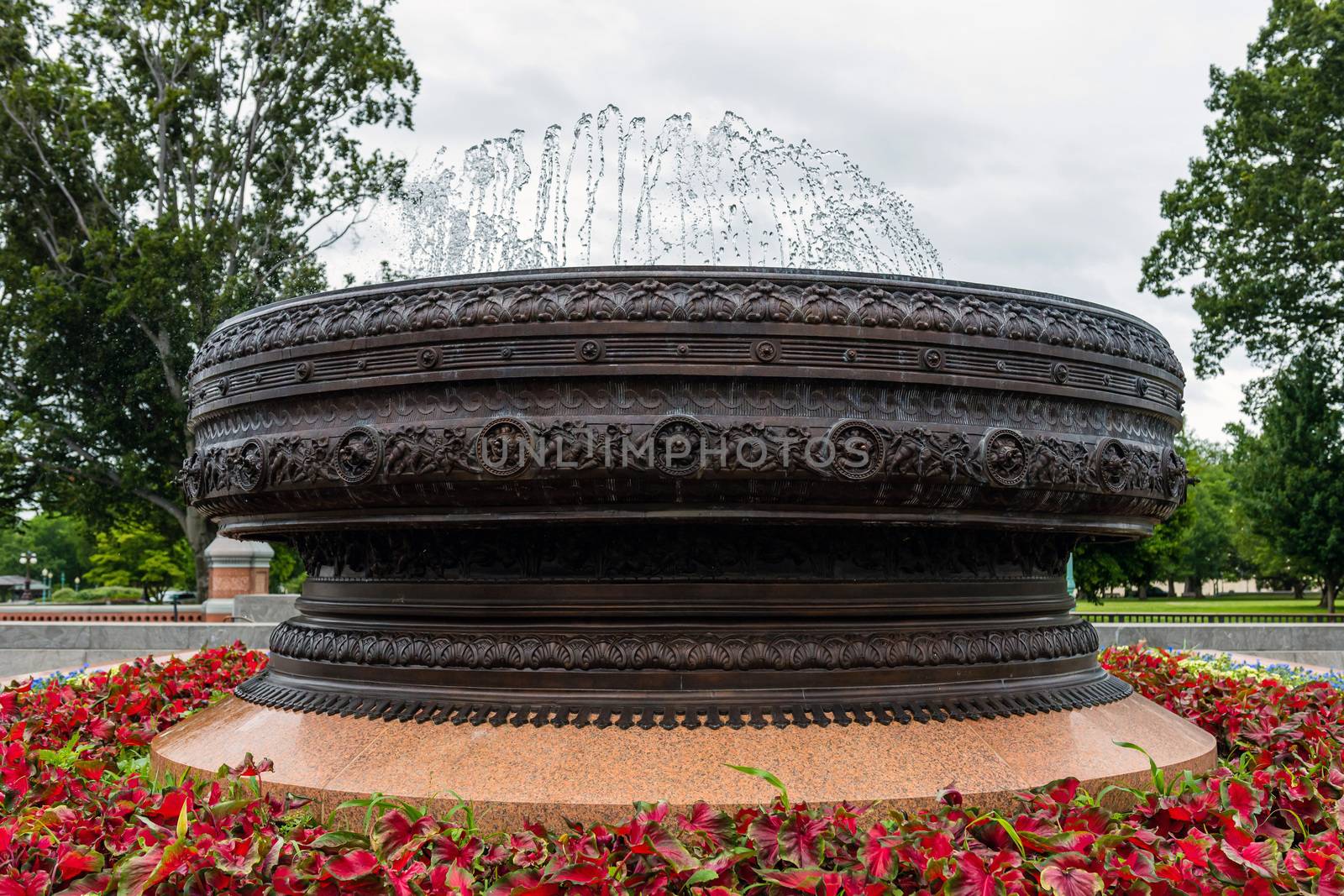 Water fountain in front of the Capitol on Washington DC