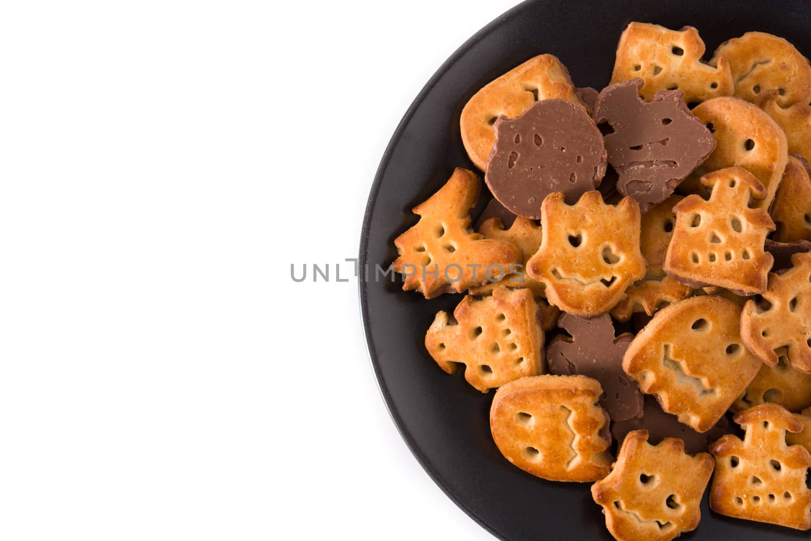 Halloween cookies isolated on white background