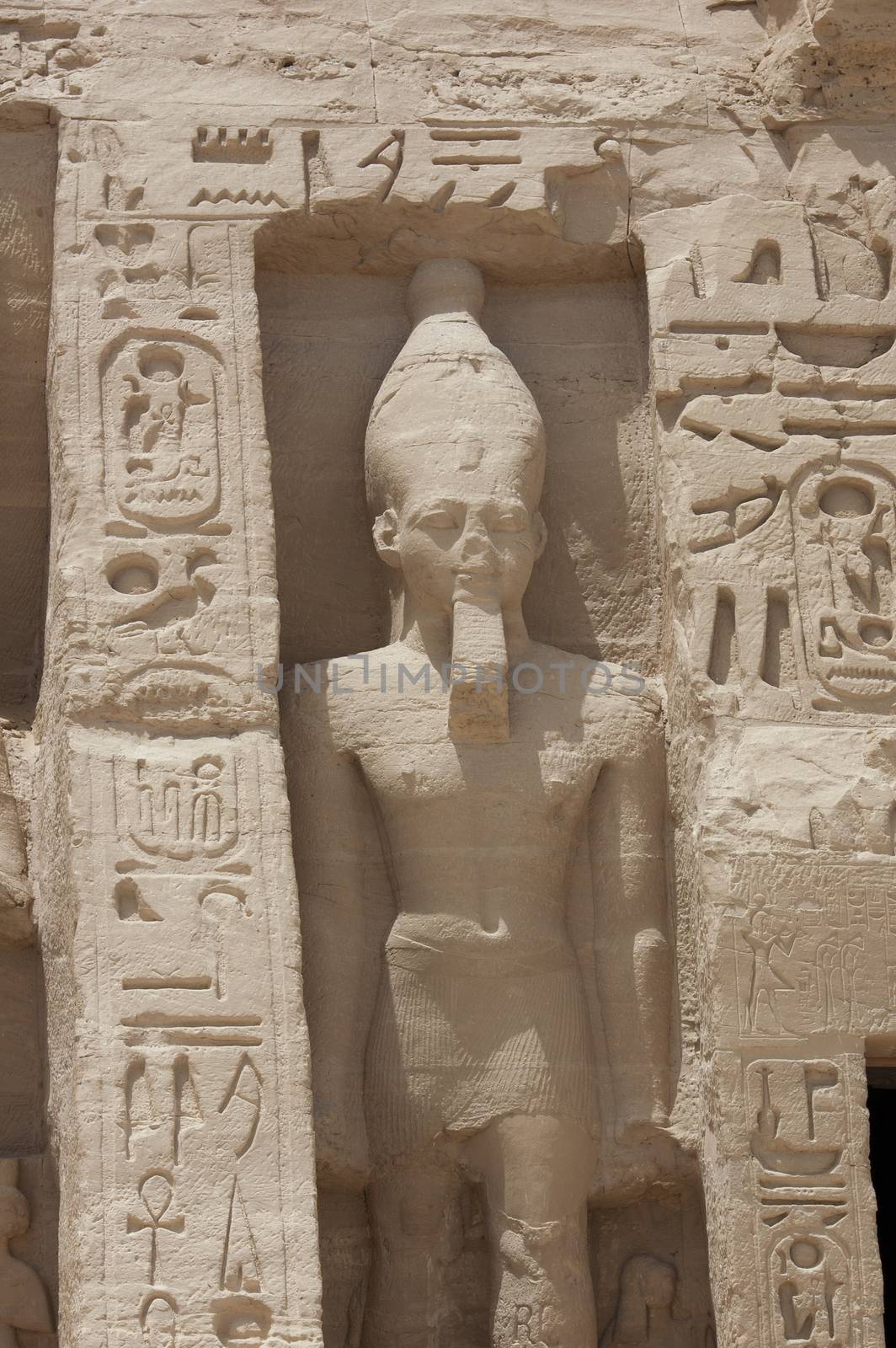 Colossal statue of Ramses II at the entrance to Abu Simbel Temple in Egypt
