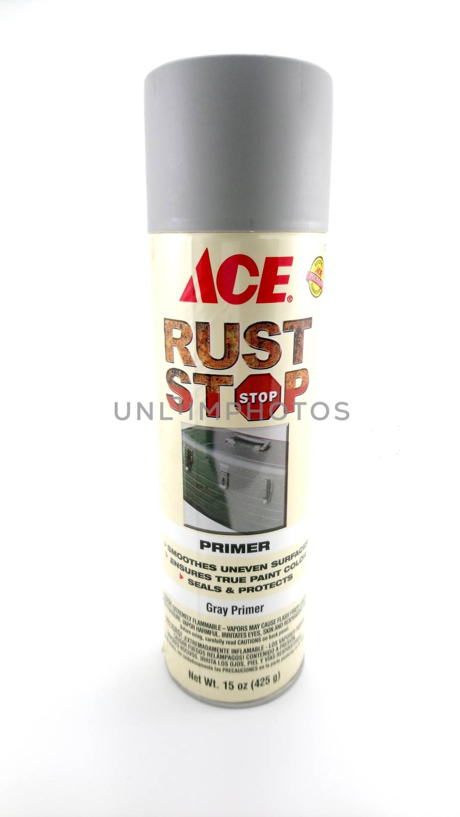 MANILA, PH - JUNE 23 - Ace hardware rust stop gray primer spray can on June 23, 2020 in Manila, Philippines.